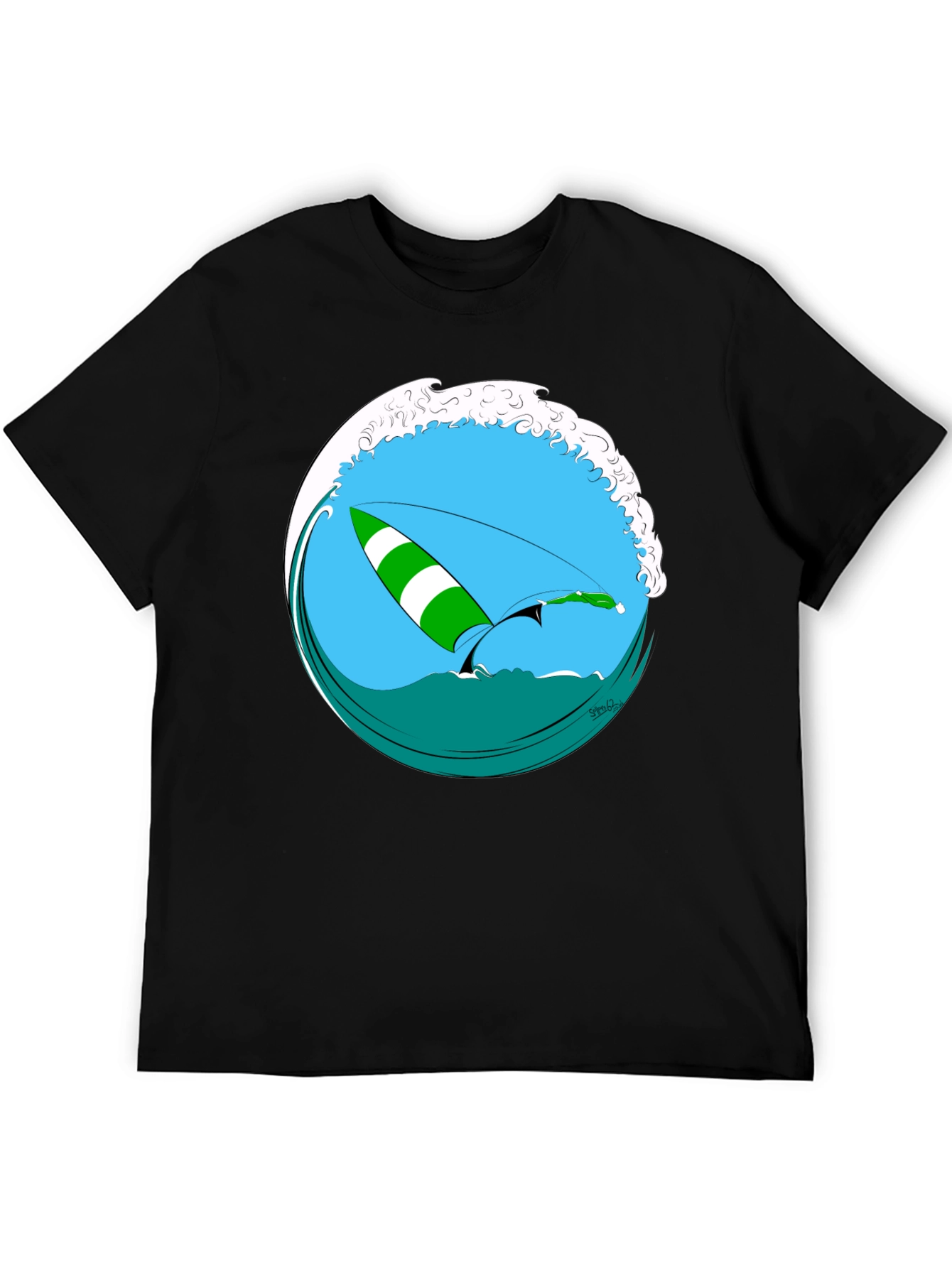 Surfs Up T-Shirt - Black Graphic Tee
