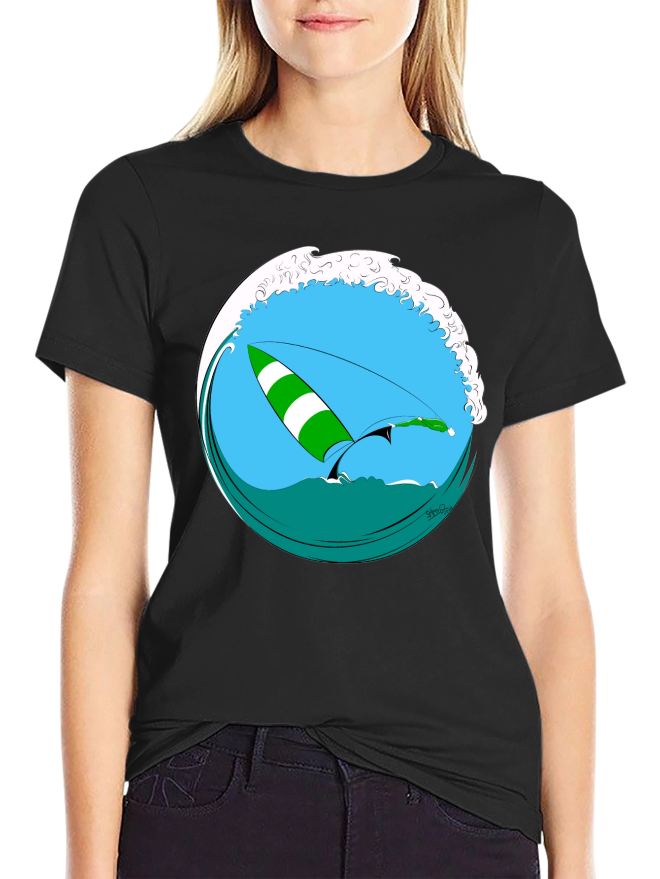 Surfs Up T-Shirt - Black Graphic Tee