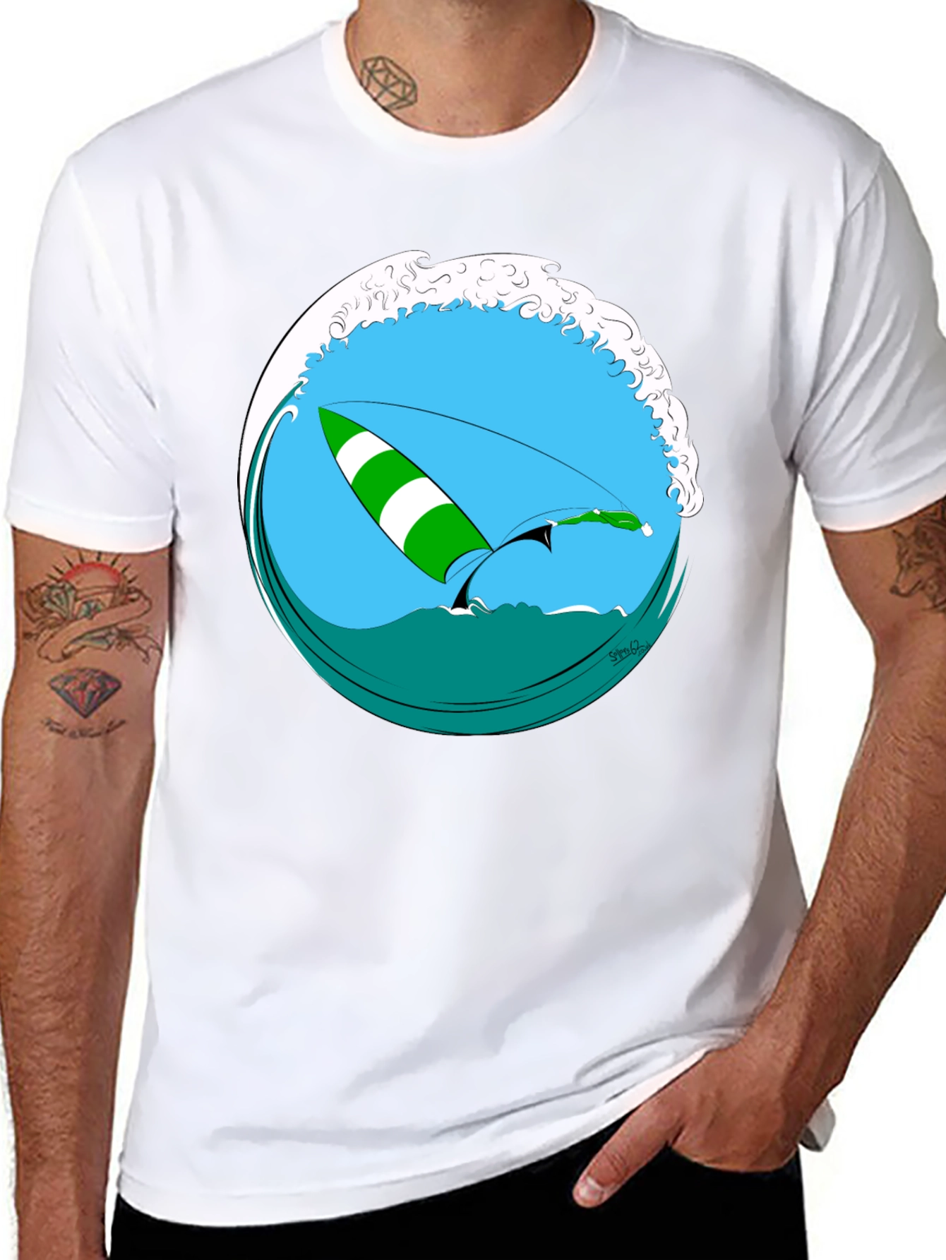 Surfs Up T-Shirt - Black Graphic Tee