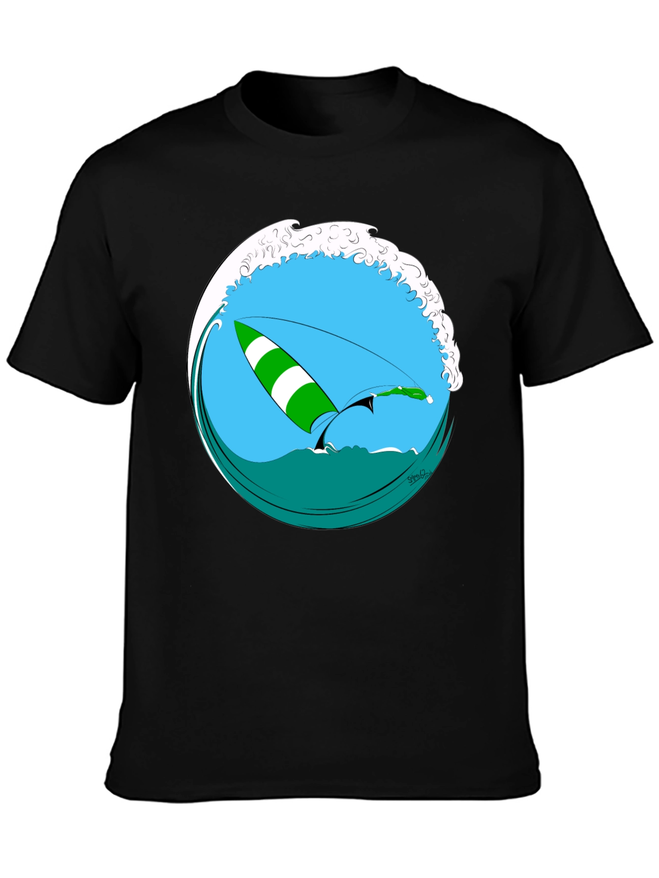 Surfs Up T-Shirt - Black Graphic Tee