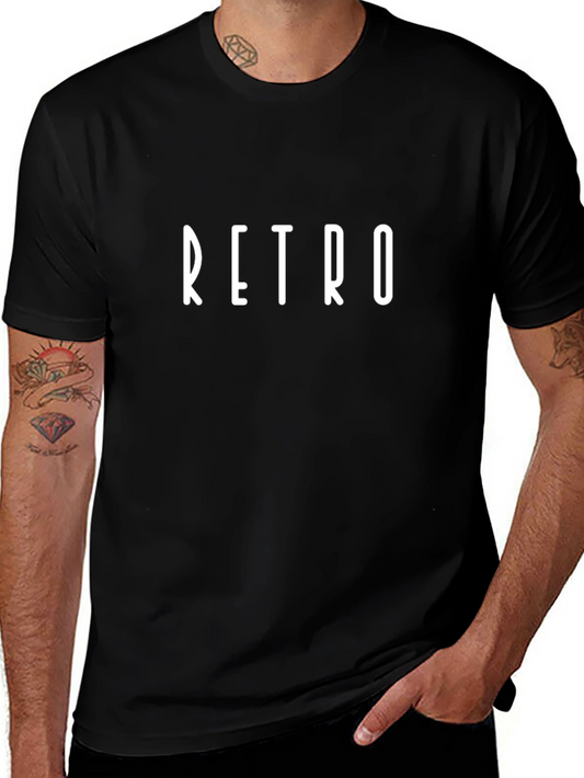 Retro Graphic Print Black T-Shirt
