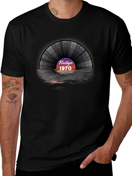 Vintage 1970 Record Graphic Tee - Classic Style