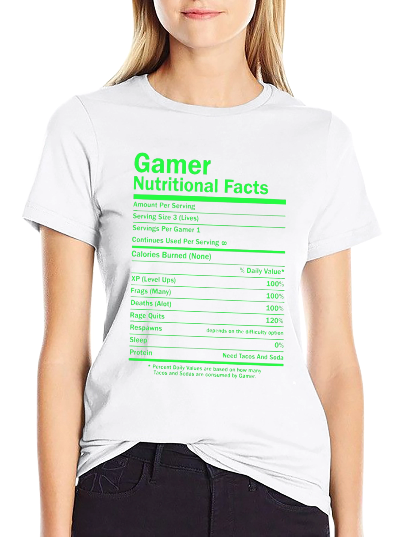 Gamer Nutritional Facts Black T-Shirt