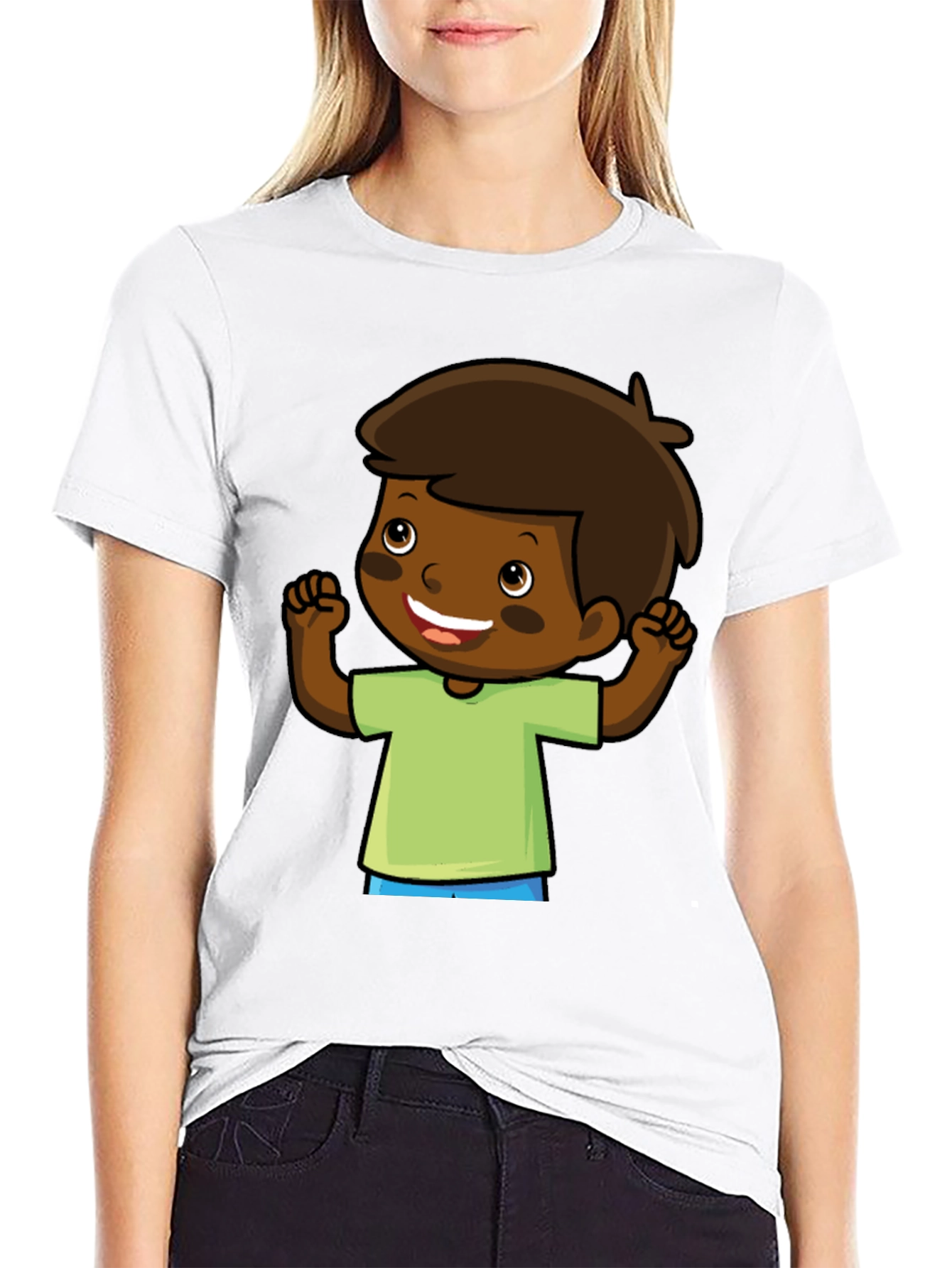 Cartoon Boy Graphic Tee - Fun & Casual