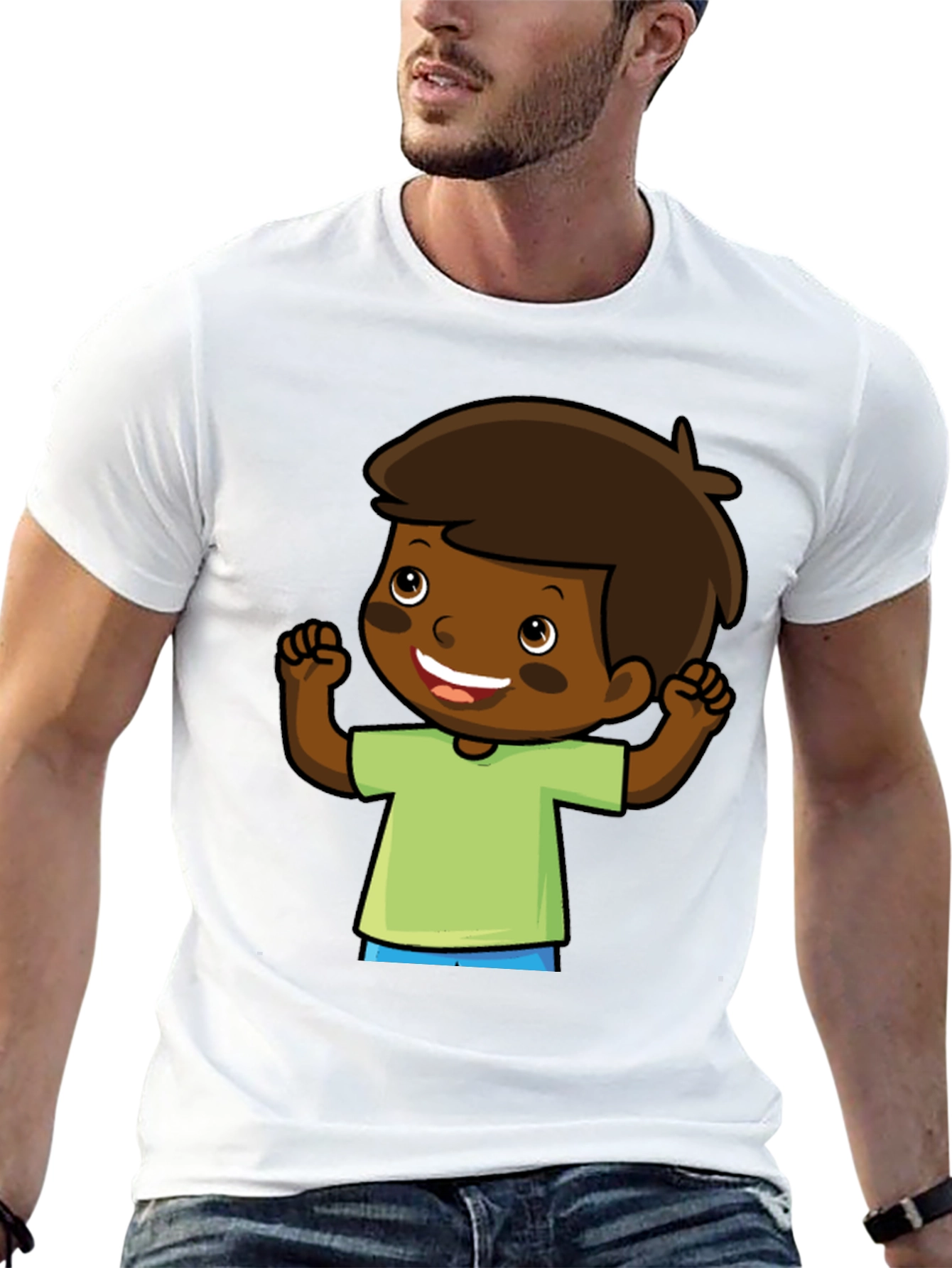 Cartoon Boy Graphic Tee - Fun & Casual