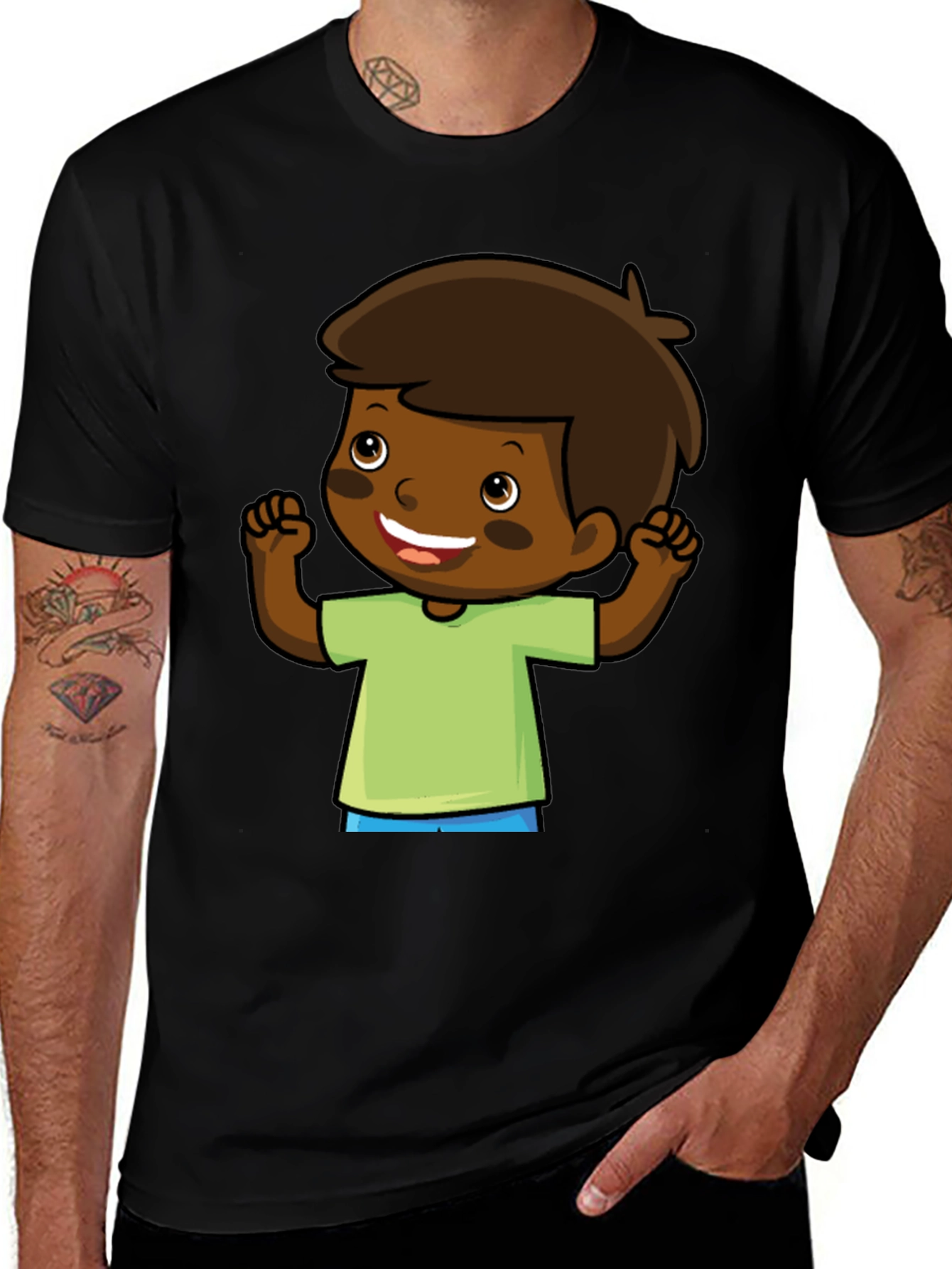 Cartoon Boy Graphic Tee - Fun & Casual