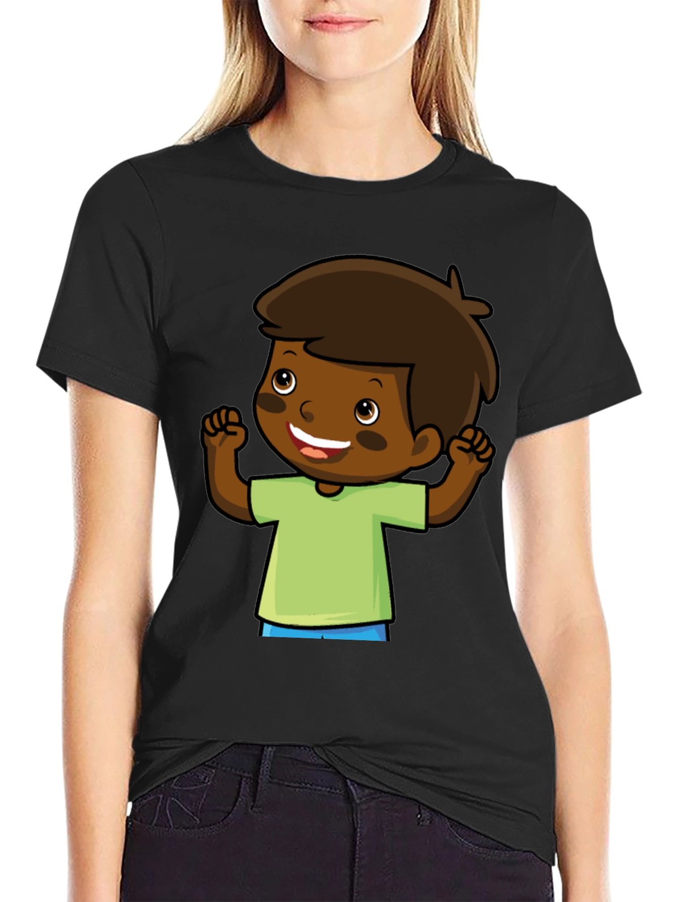 Cartoon Boy Graphic Tee - Fun & Casual
