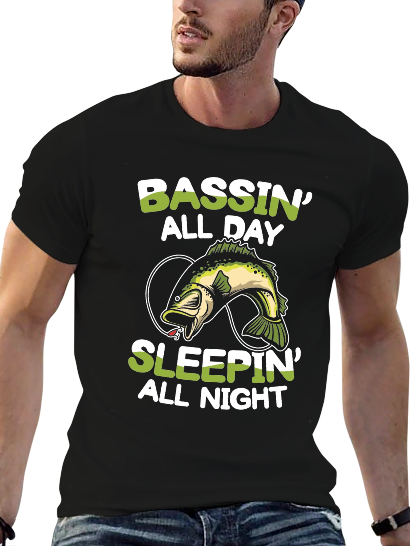 Bassin All Day T-Shirt - Fishing Graphic Tee
