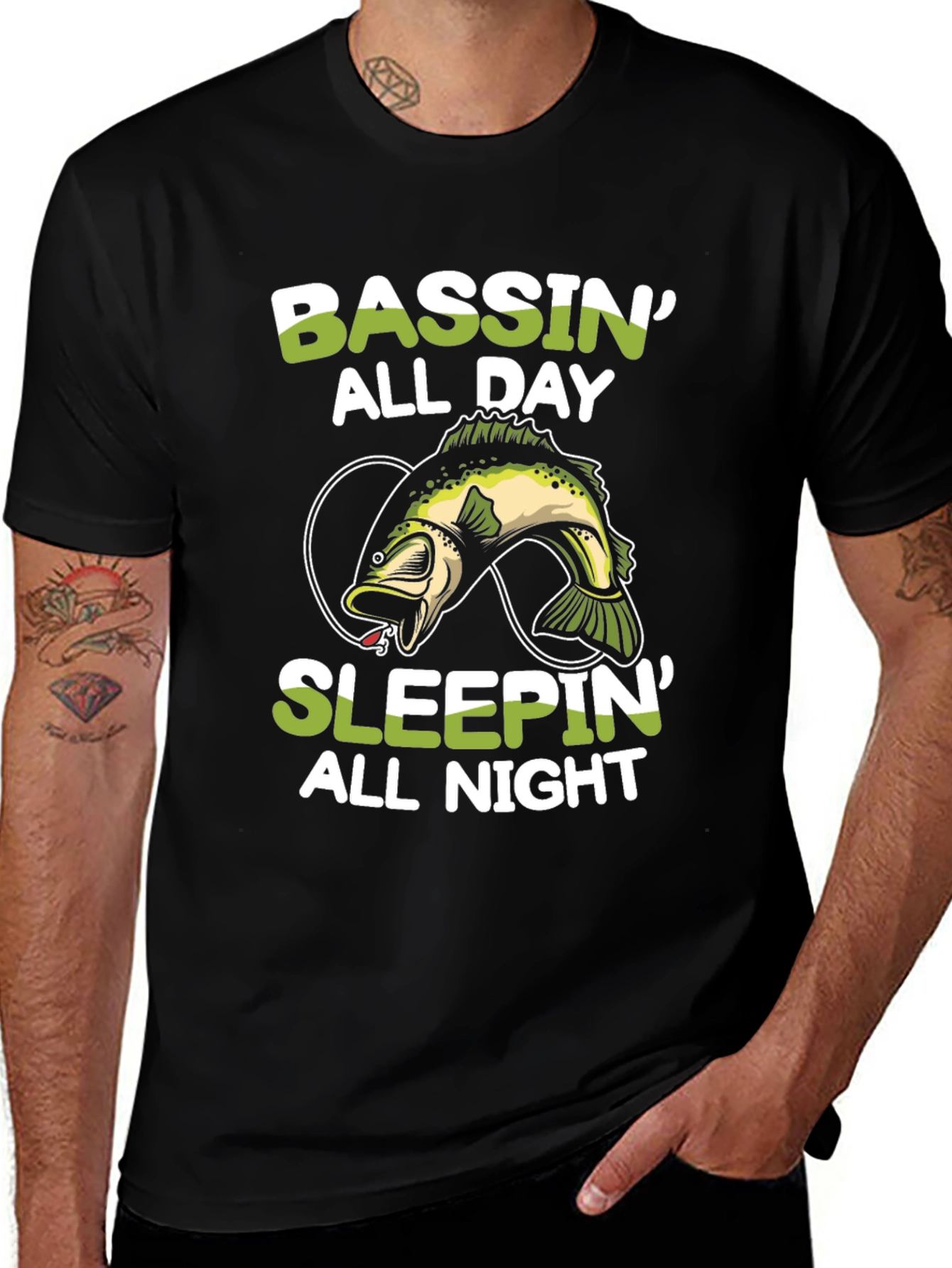 Bassin All Day T-Shirt - Fishing Graphic Tee