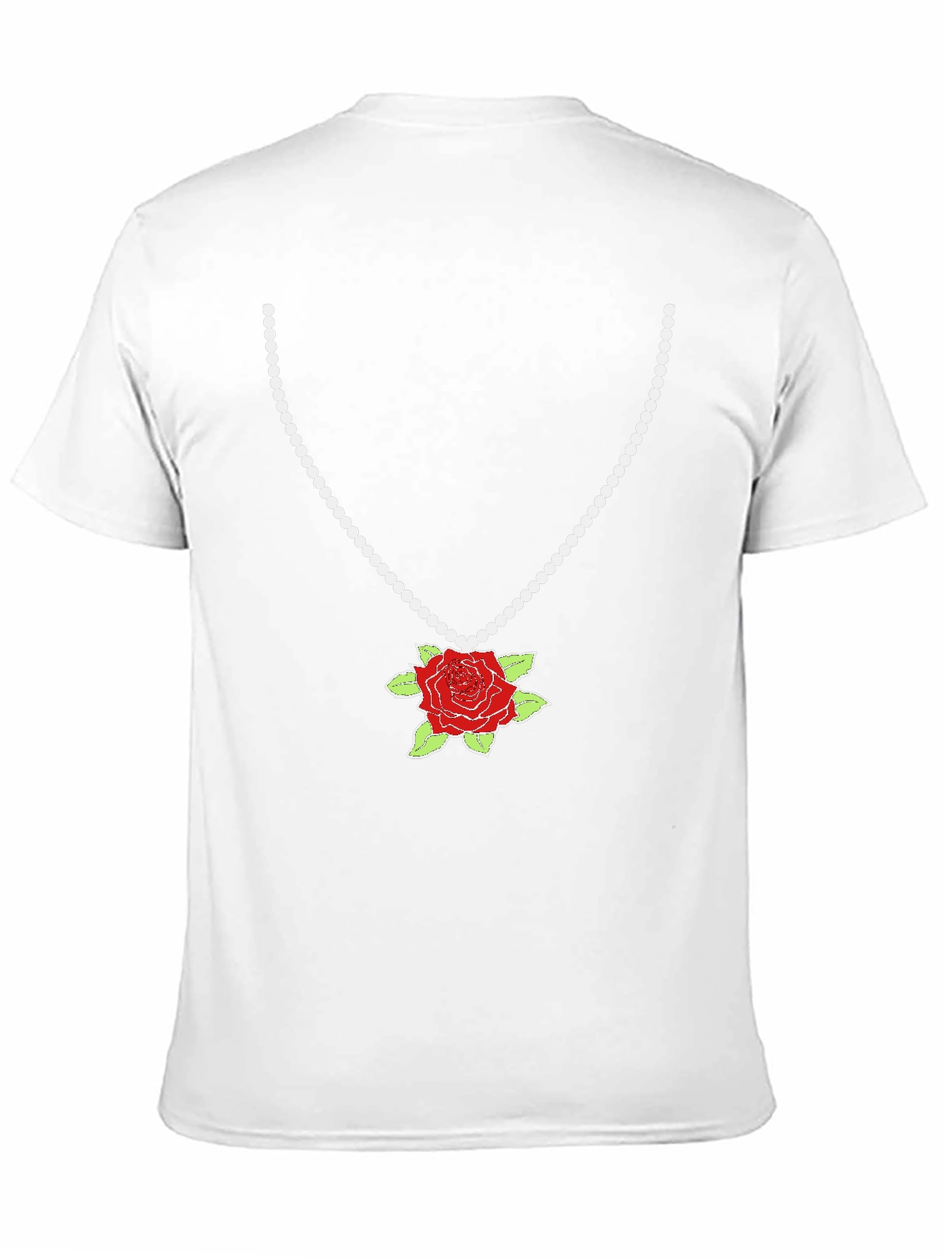 Rose Necklace Graphic Tee - Stylish Fashion