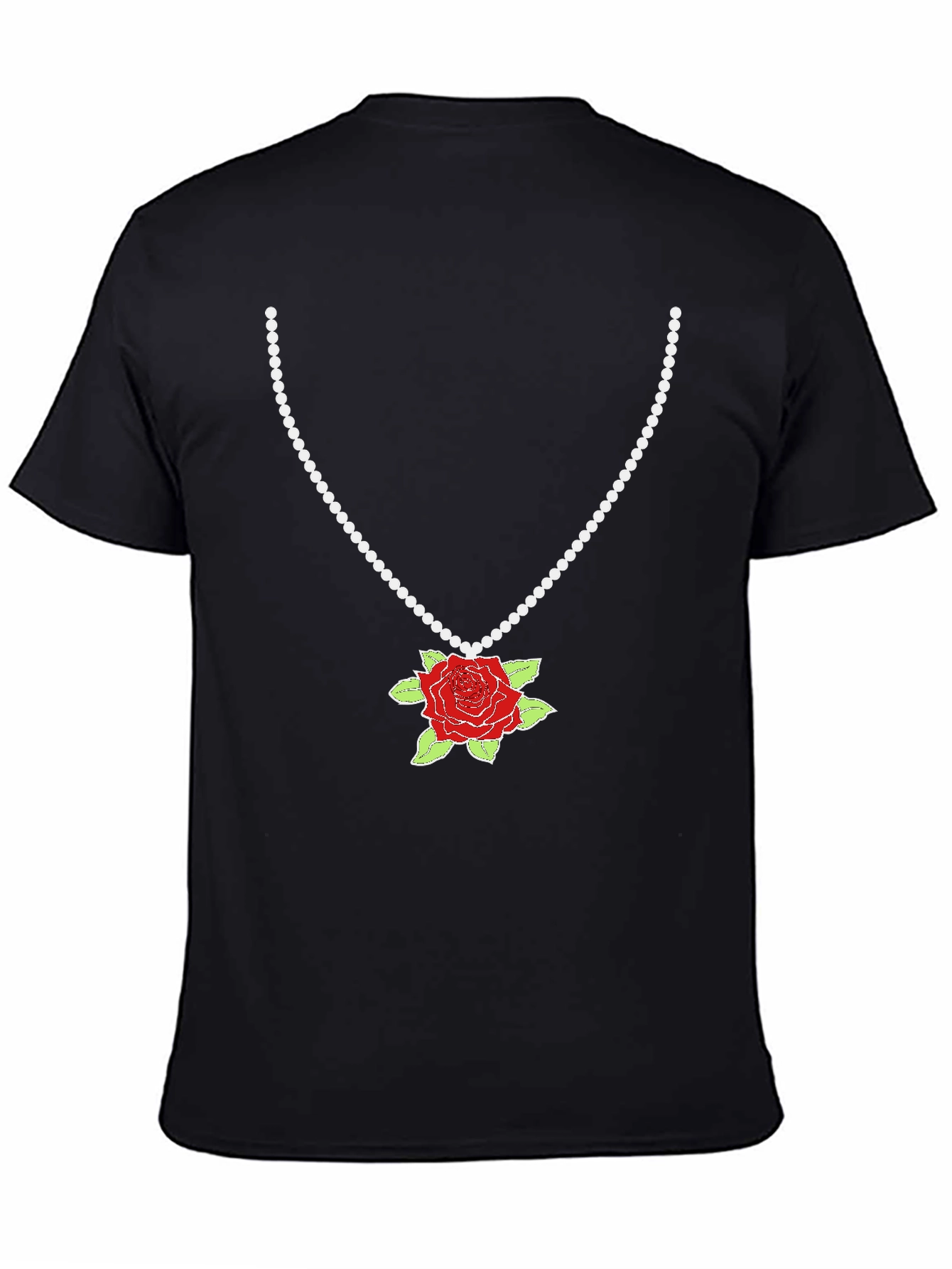 Rose Necklace Graphic Tee - Stylish Fashion