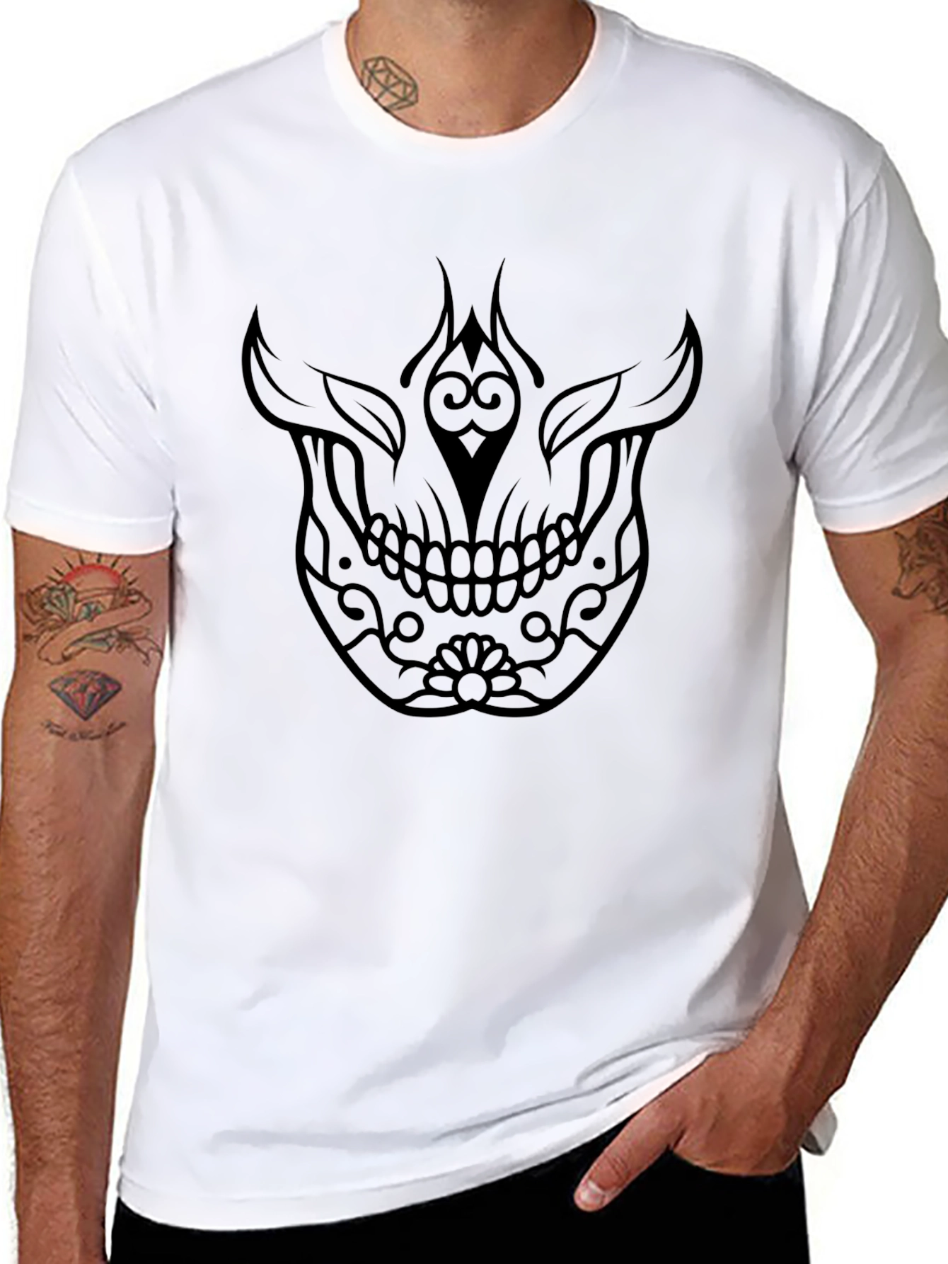 Skull Graphic Tee - Mens Black T-Shirt