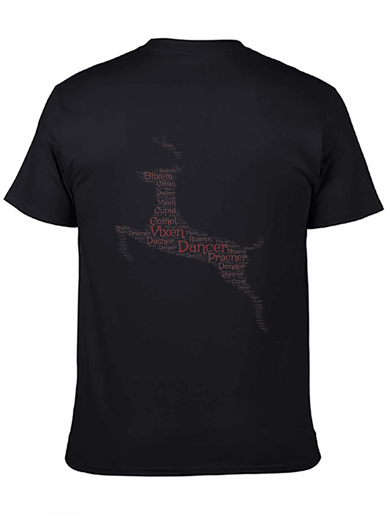 Reindeer Names Word Art Graphic T-Shirt