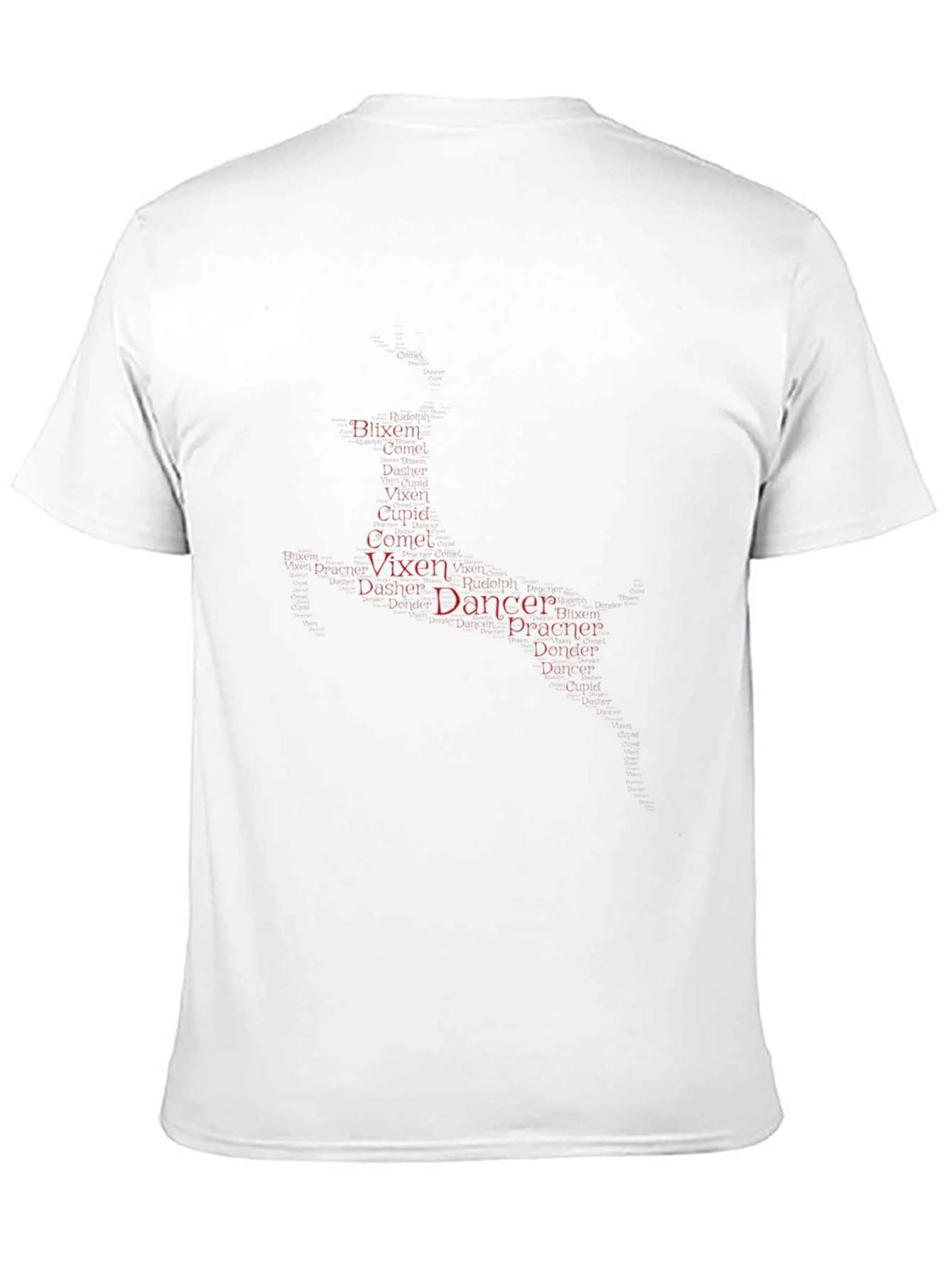 Reindeer Names Word Art Graphic T-Shirt