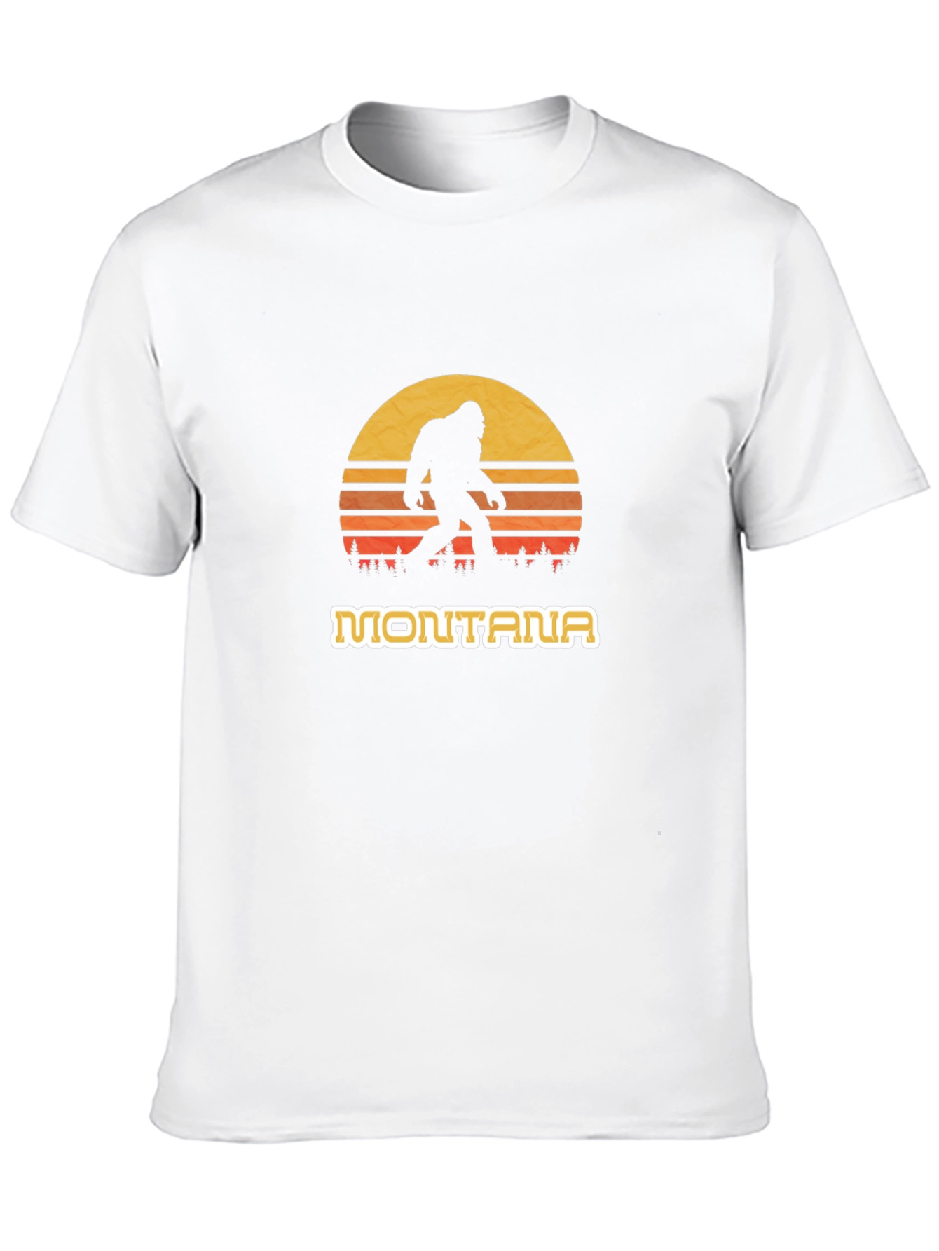 Montana Bigfoot Sunset Graphic Tee - Black