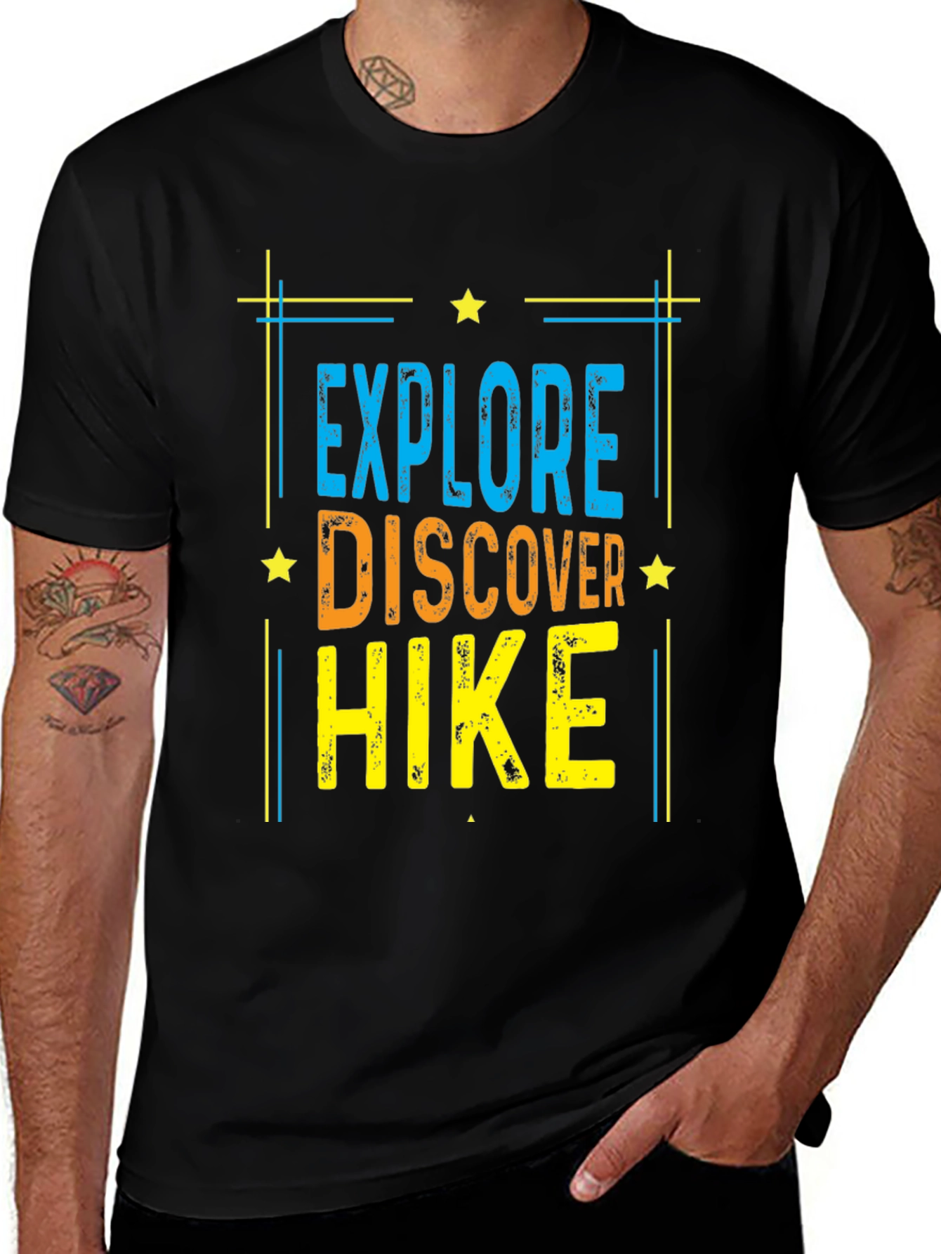 Explore Discover Hike Black T-Shirt