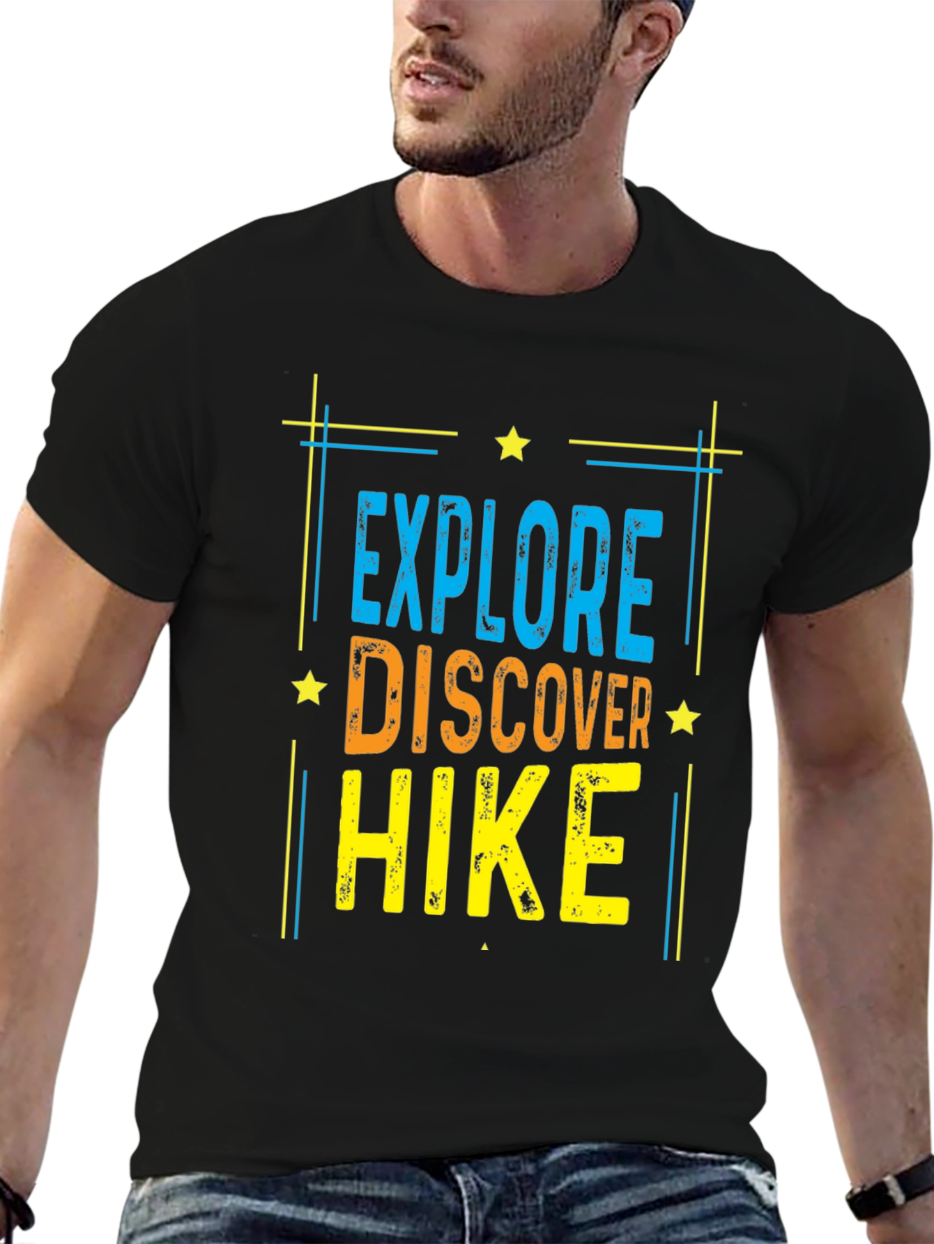 Explore Discover Hike Black T-Shirt