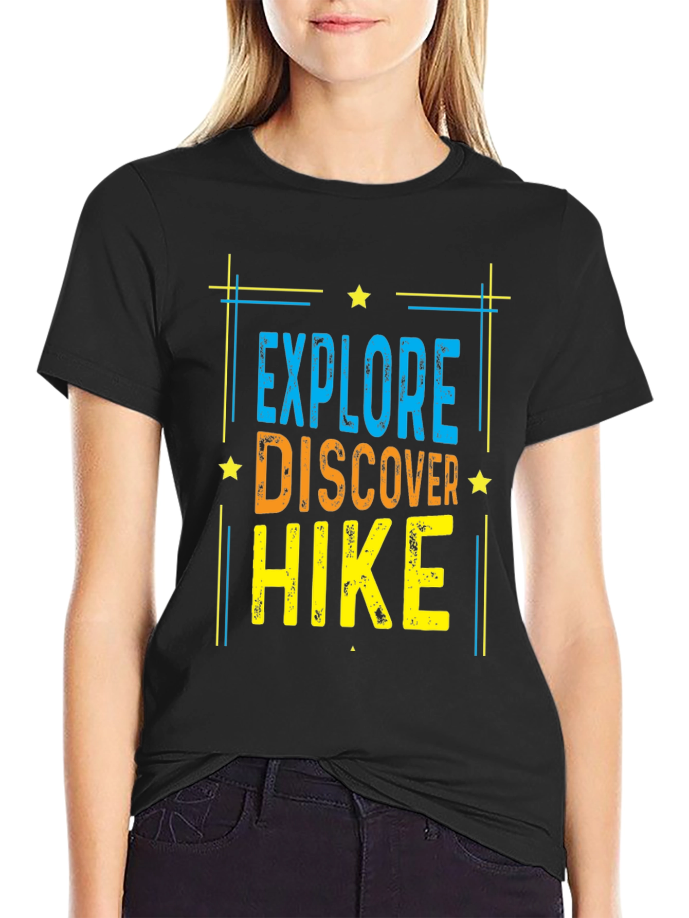 Explore Discover Hike Black T-Shirt