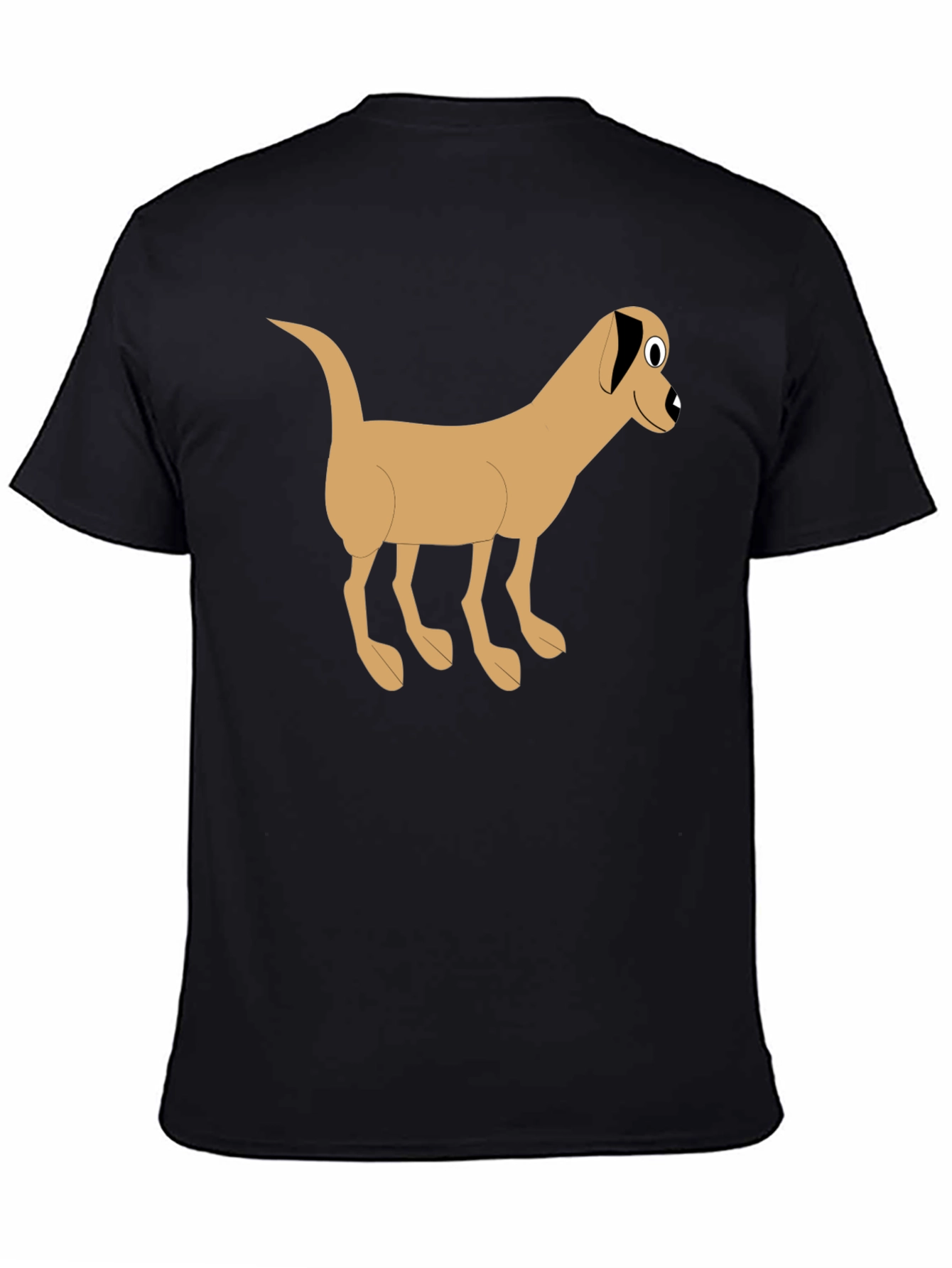 Cartoon Dog Graphic Tee - Classic Black T-Shirt