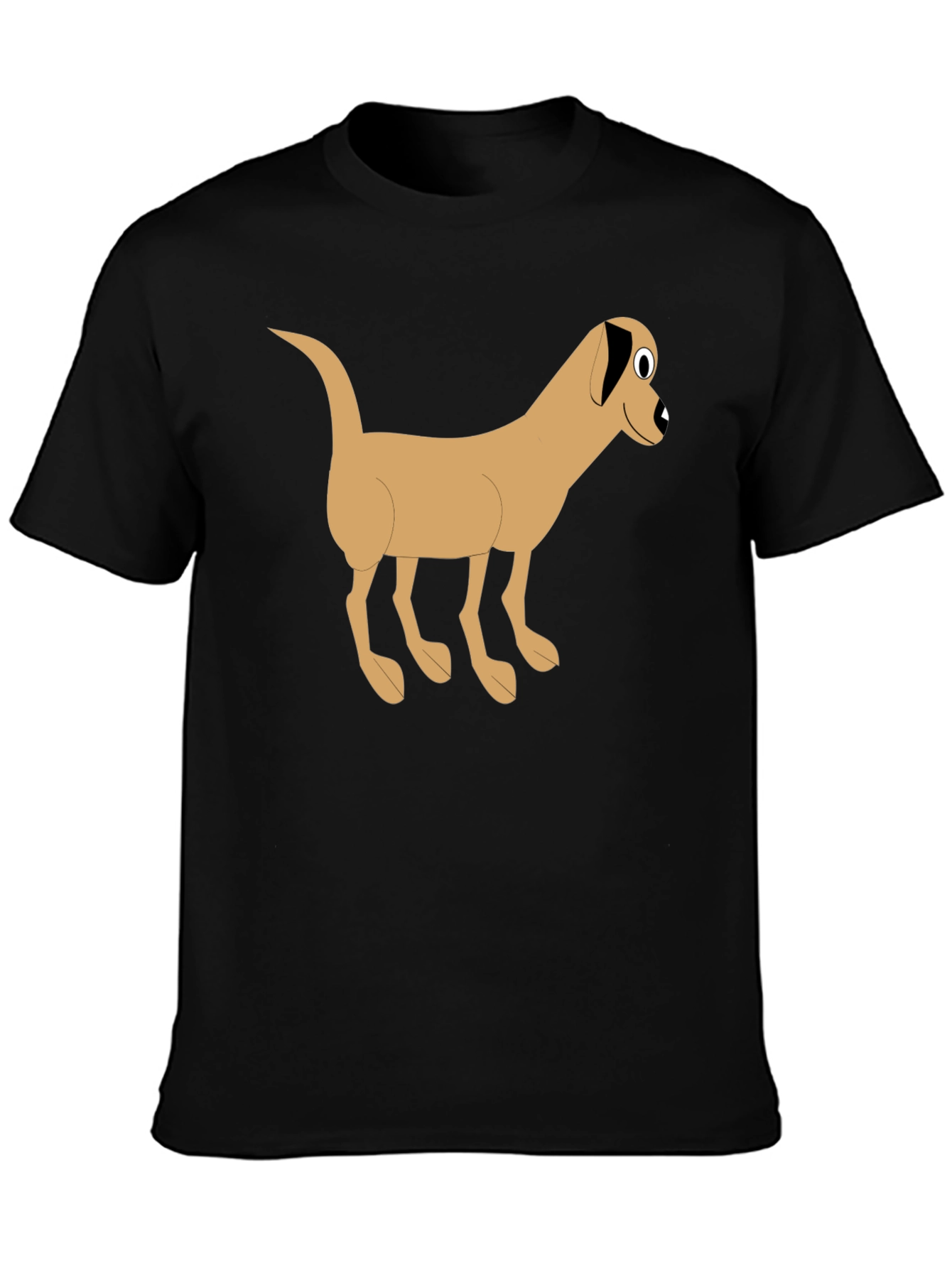 Cartoon Dog Graphic Tee - Classic Black T-Shirt