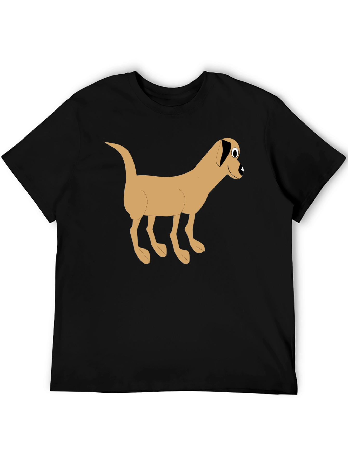 Cartoon Dog Graphic Tee - Classic Black T-Shirt