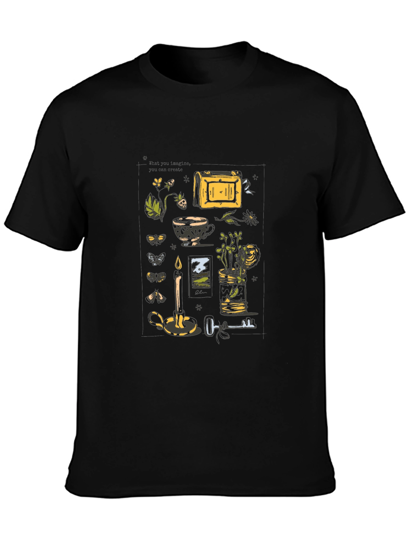 Mystic Still Life Graphic Tee - Black Cotton
