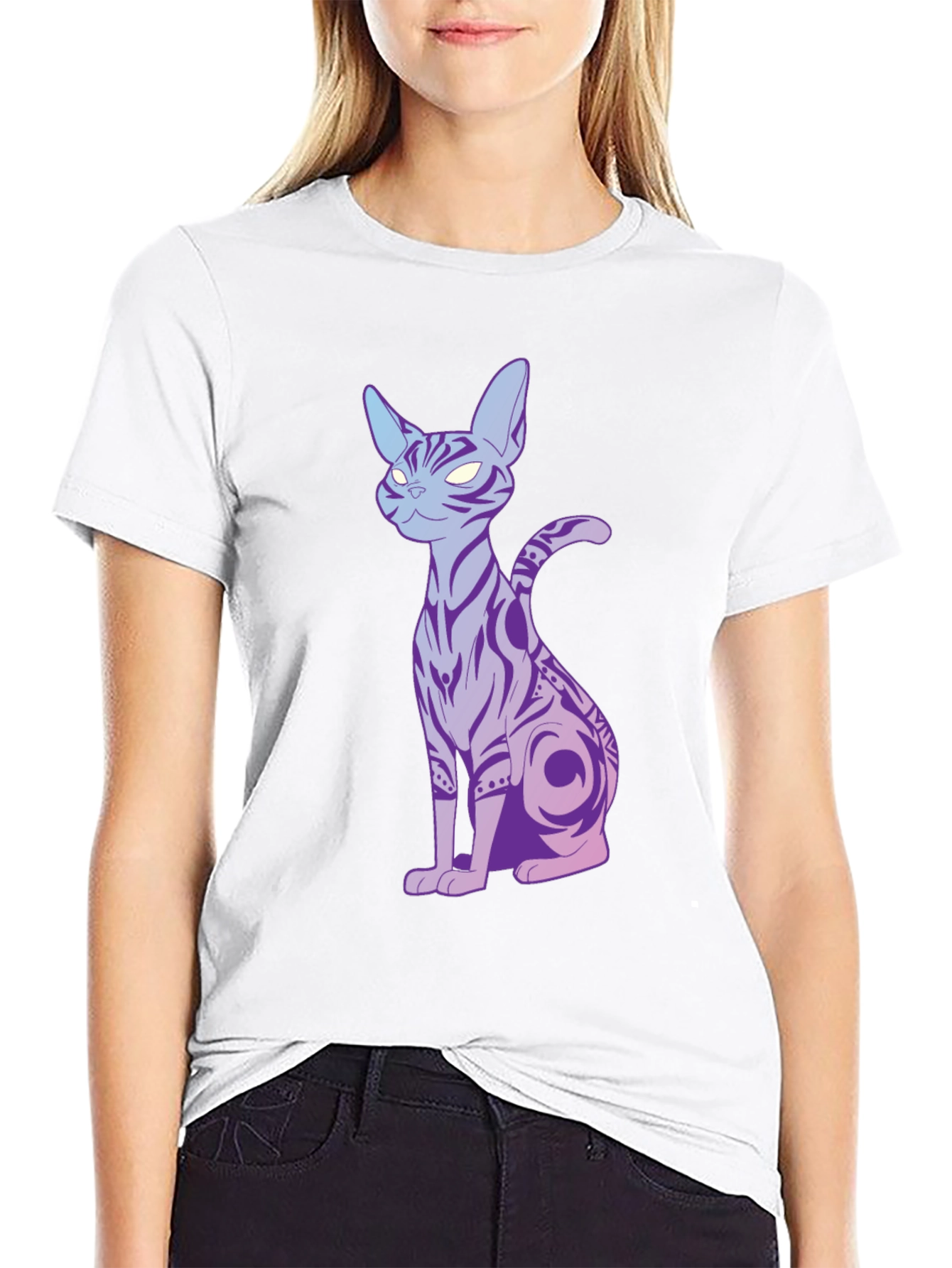 Mystic Cat Graphic Tee - Mens Black T-Shirt