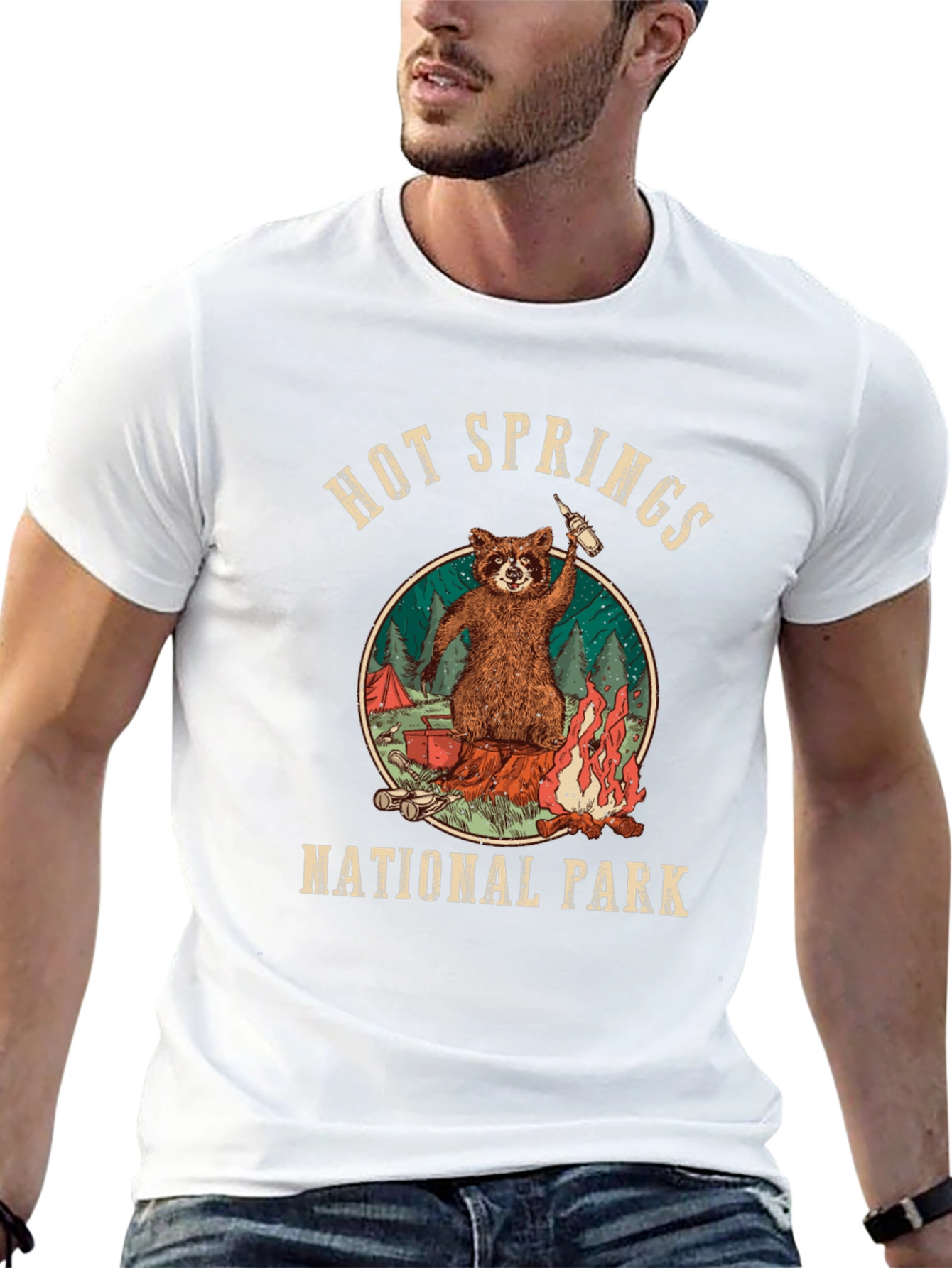 Hot Springs National Park Raccoon Graphic Tee