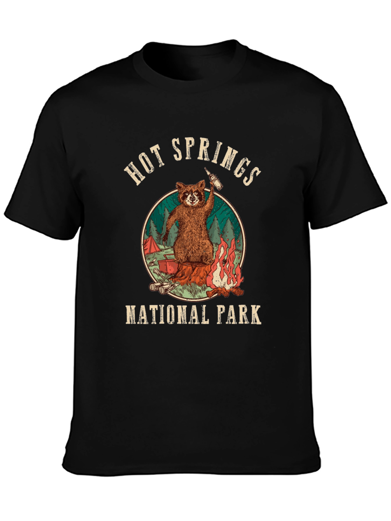 Hot Springs National Park Raccoon Graphic Tee