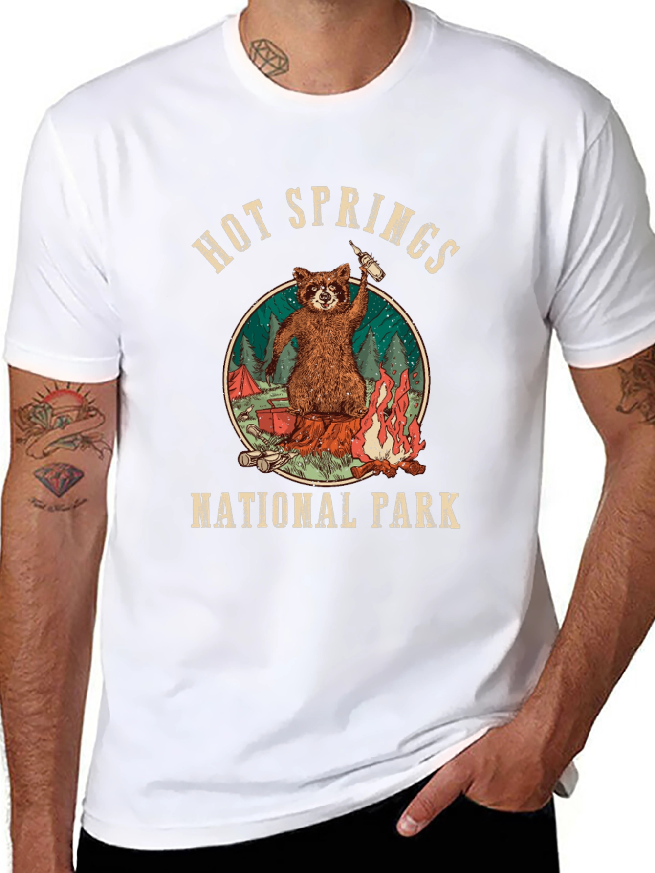 Hot Springs National Park Raccoon Graphic Tee