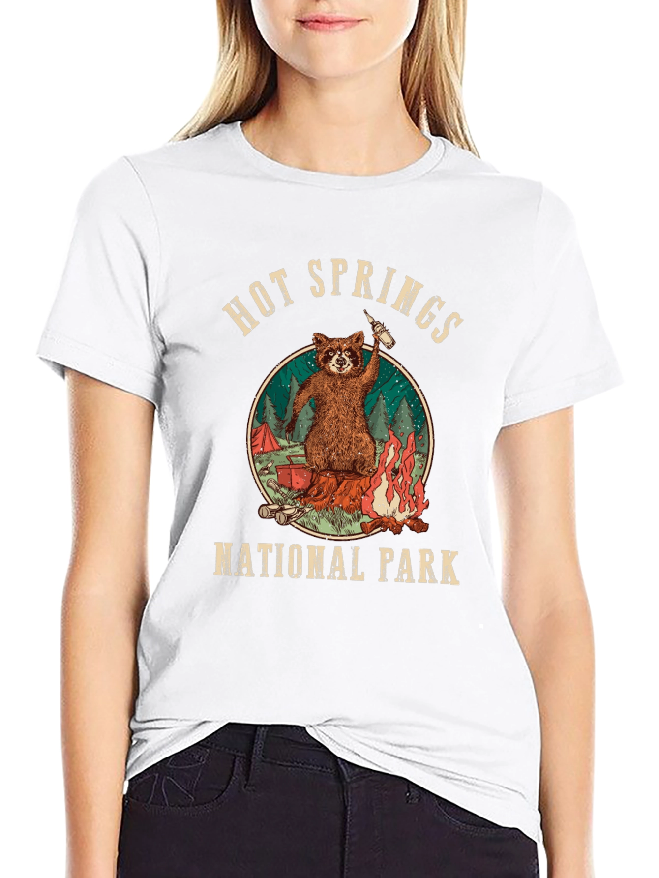 Hot Springs National Park Raccoon Graphic Tee