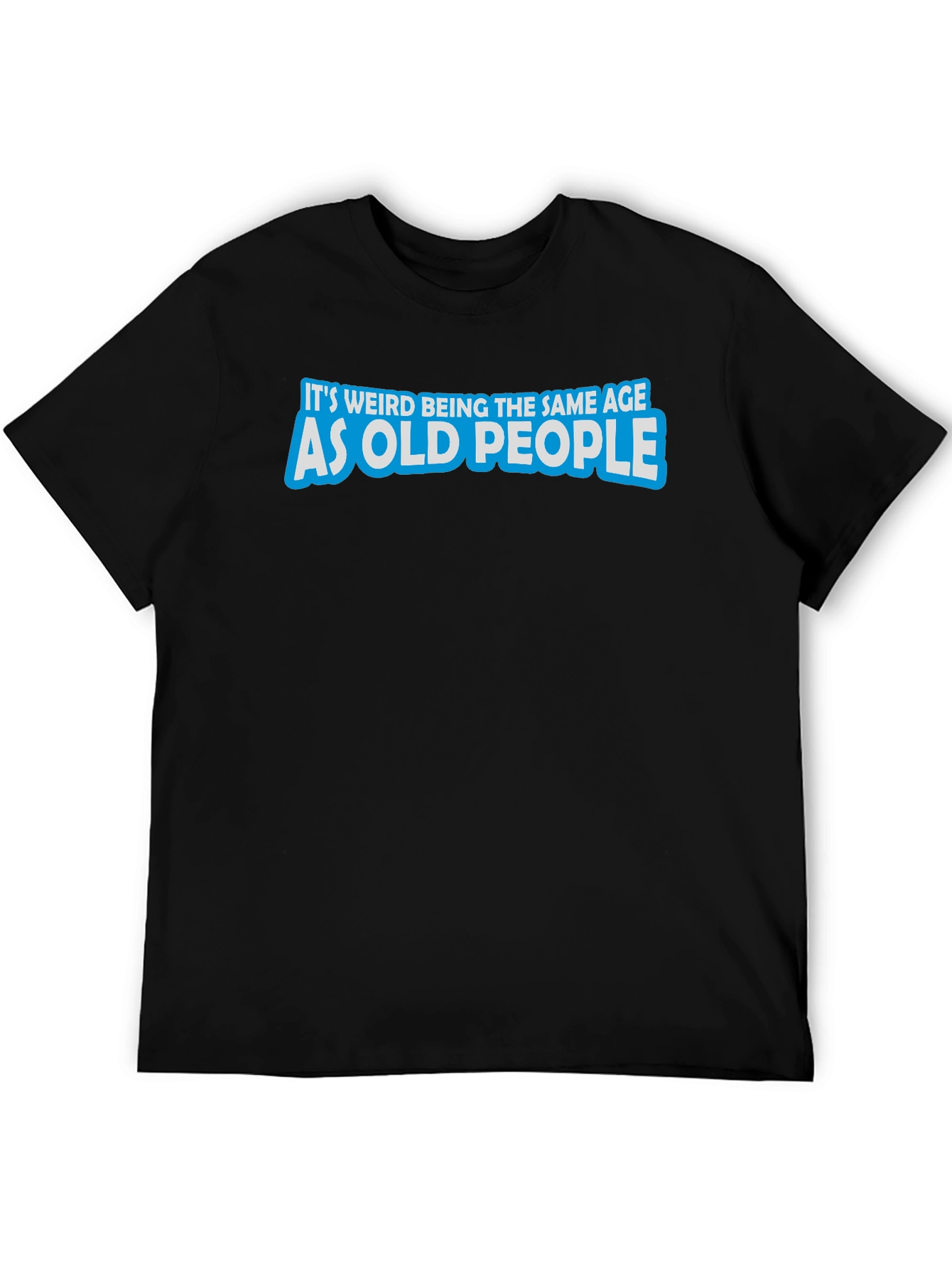 Funny Old People Graphic Black T-Shirt