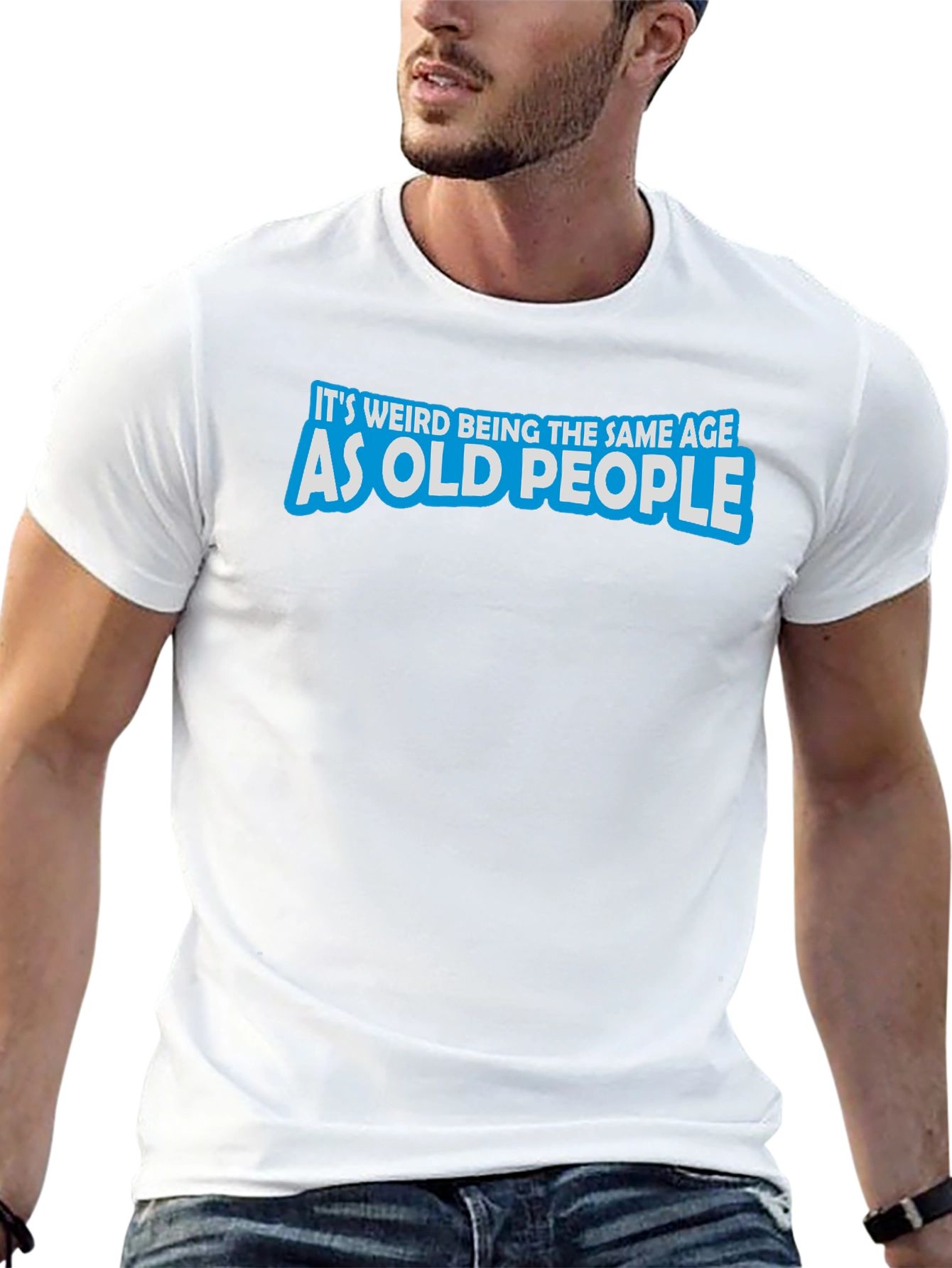 Funny Old People Graphic Black T-Shirt