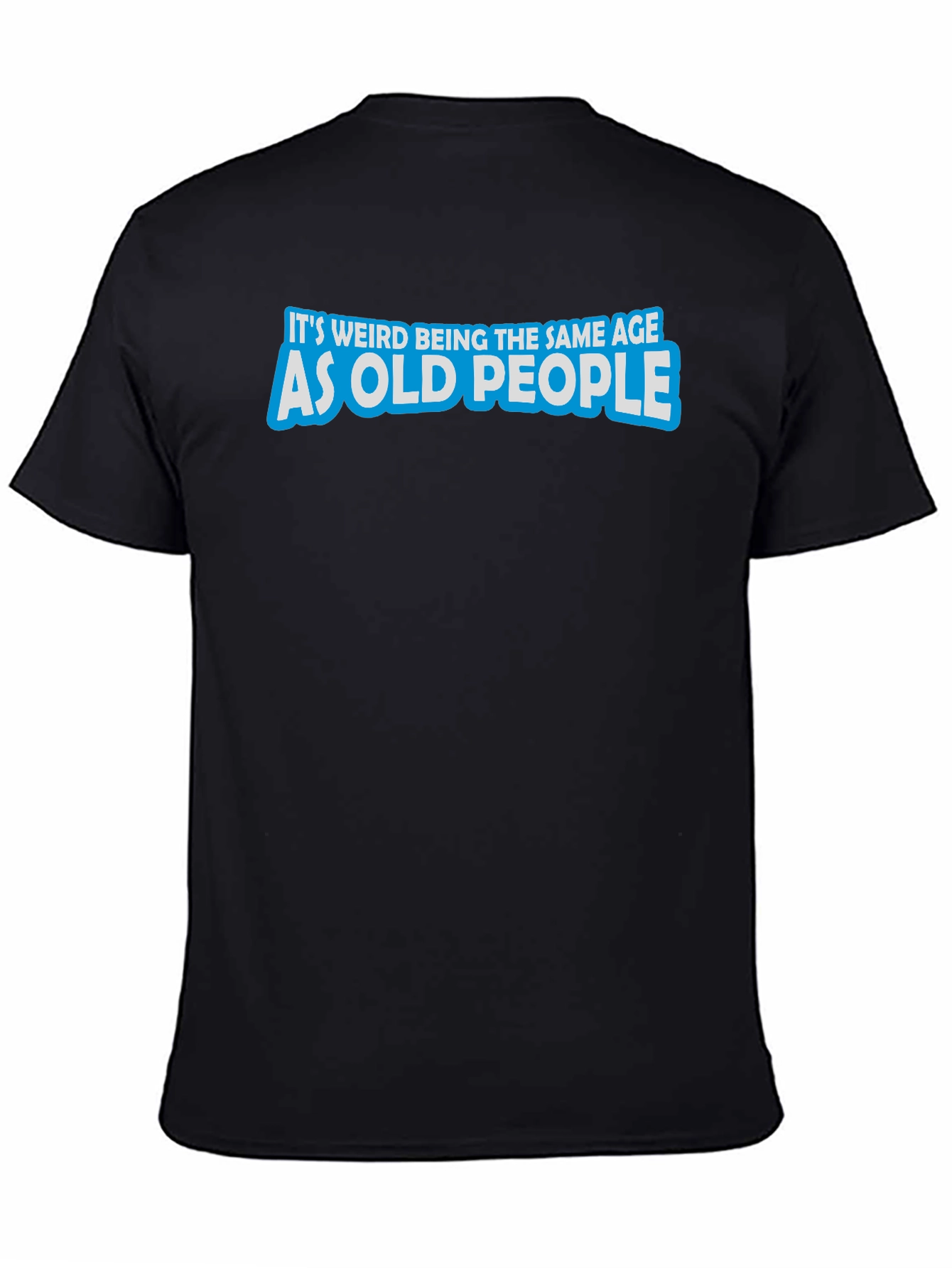 Funny Old People Graphic Black T-Shirt