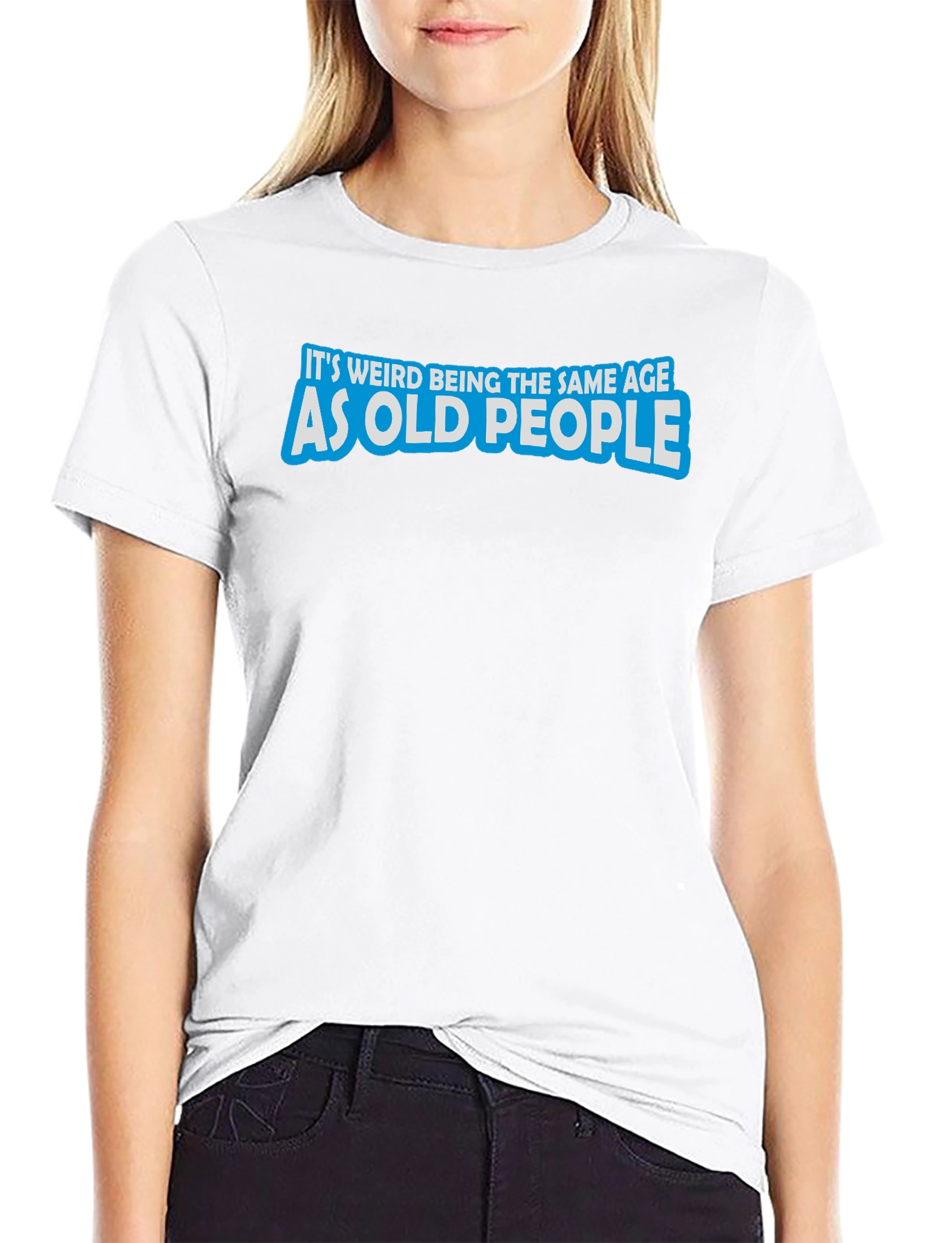 Funny Old People Graphic Black T-Shirt