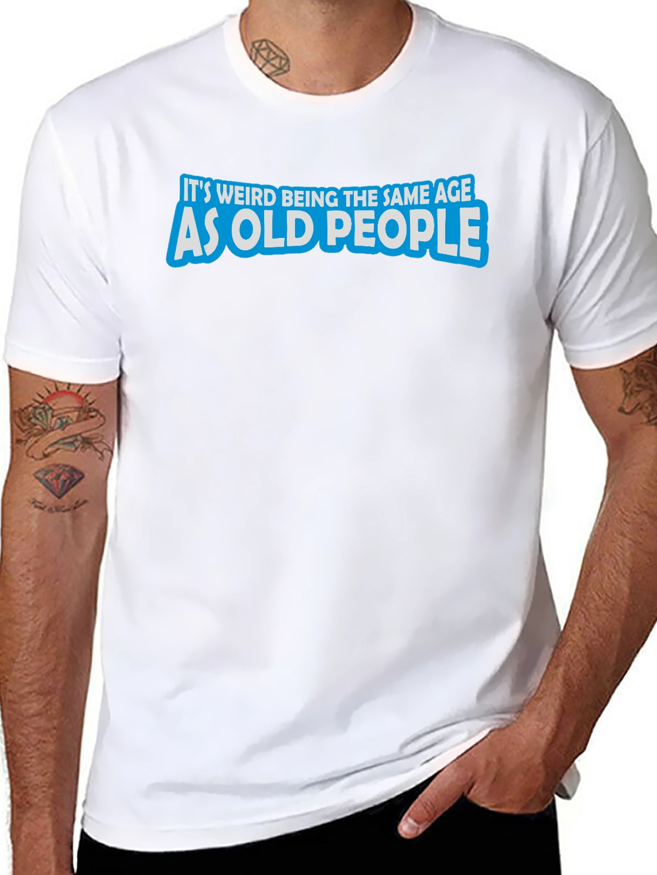 Funny Old People Graphic Black T-Shirt