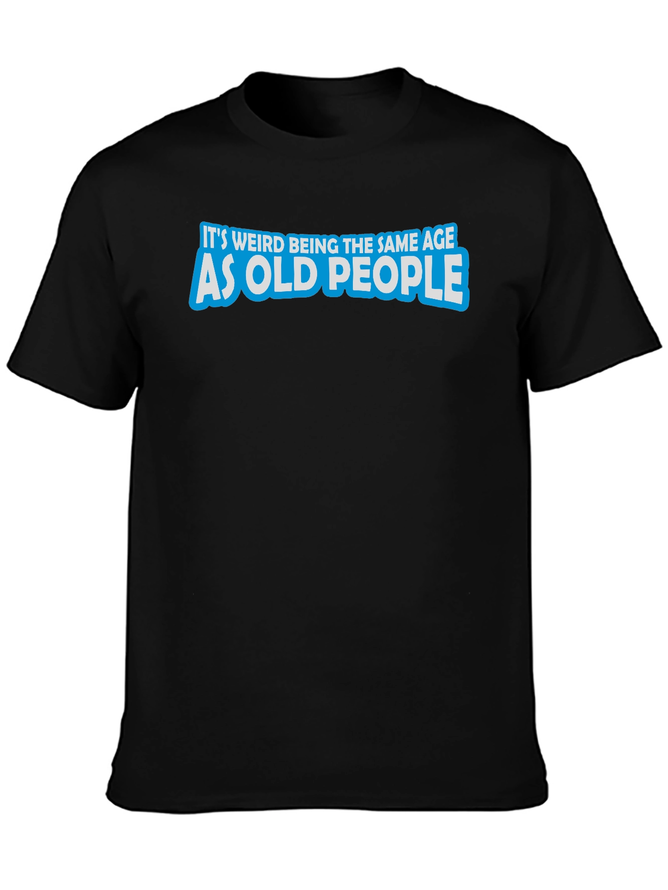 Funny Old People Graphic Black T-Shirt