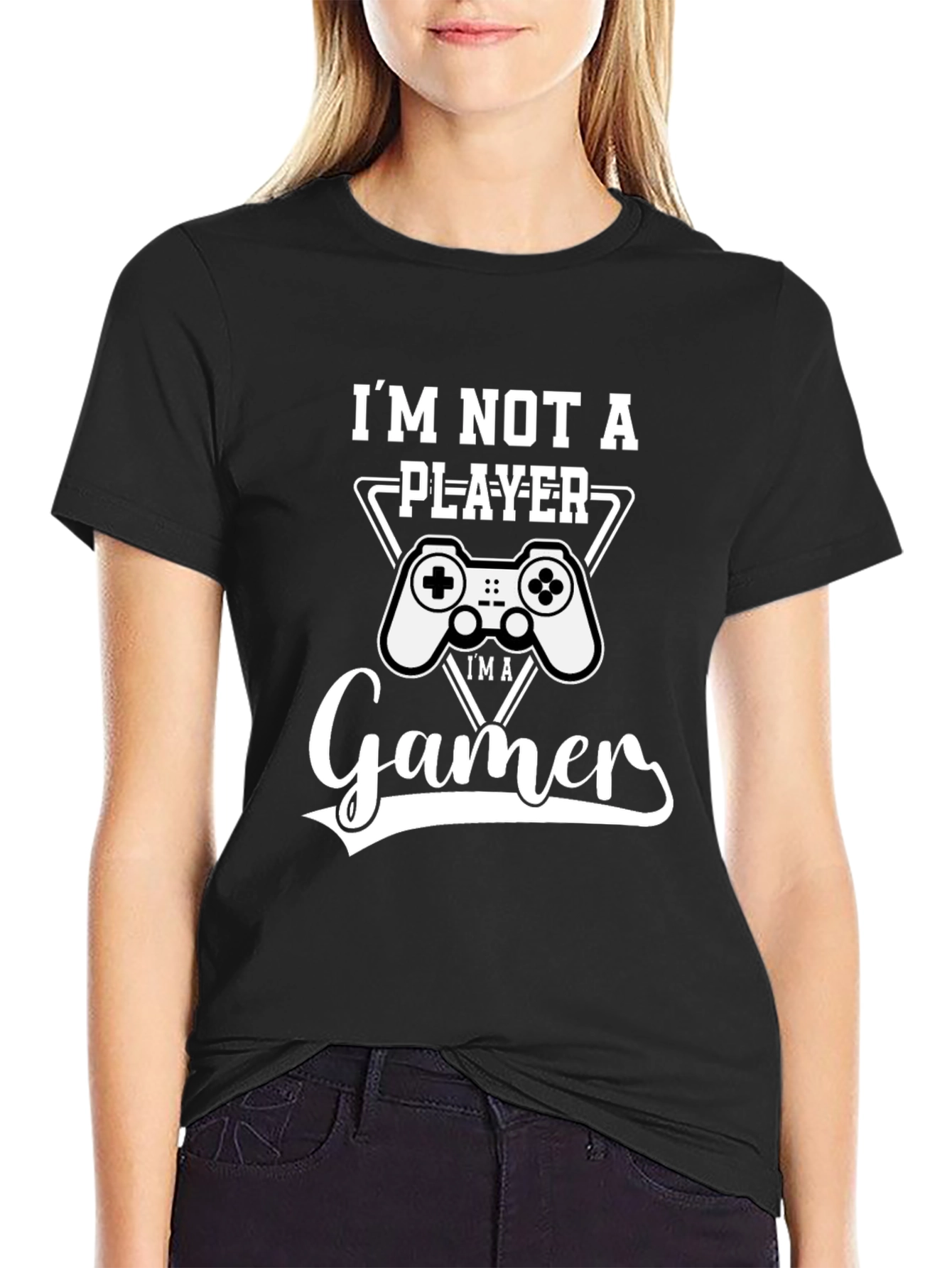 Im Not A Player Im a Gamer Black T-Shirt