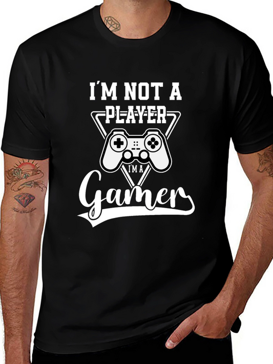 Im Not A Player Im a Gamer Black T-Shirt