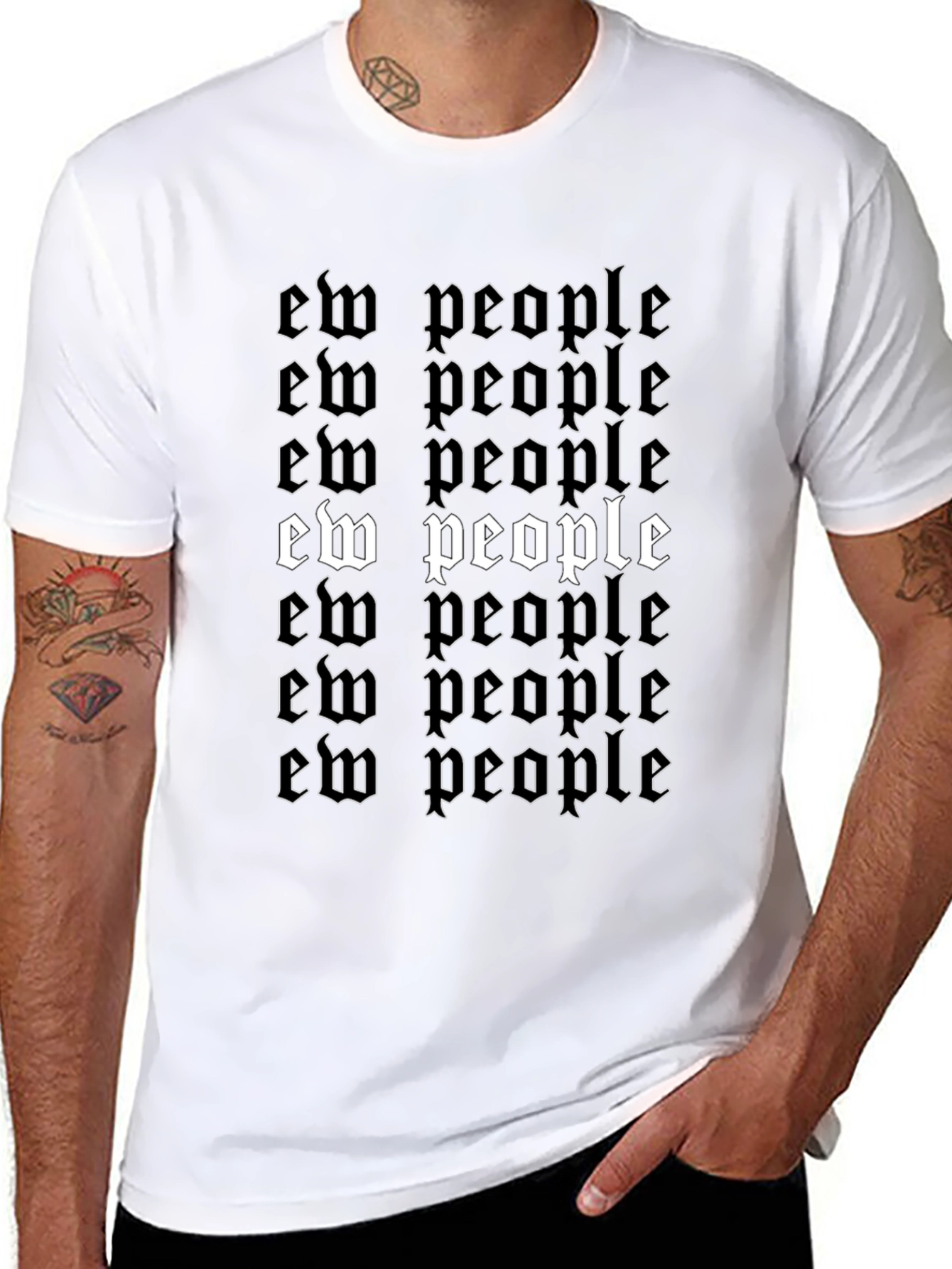 Ew People Graphic Tee - Black Cotton T-Shirt