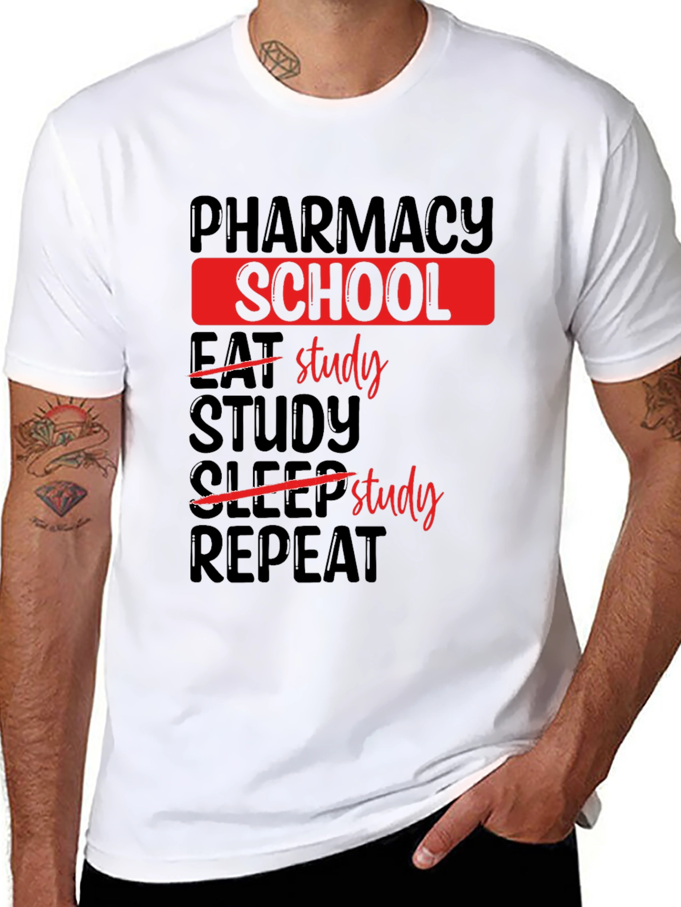 Pharmacy School Study T-Shirt - Black