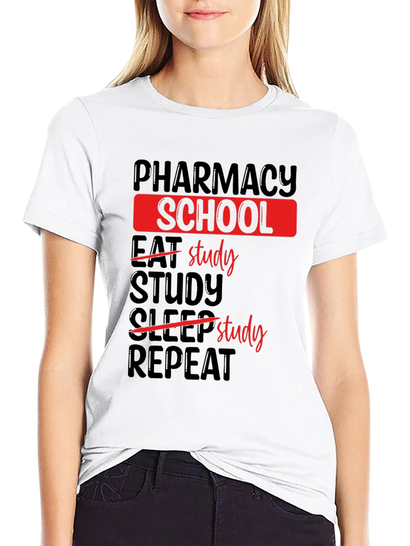 Pharmacy School Study T-Shirt - Black