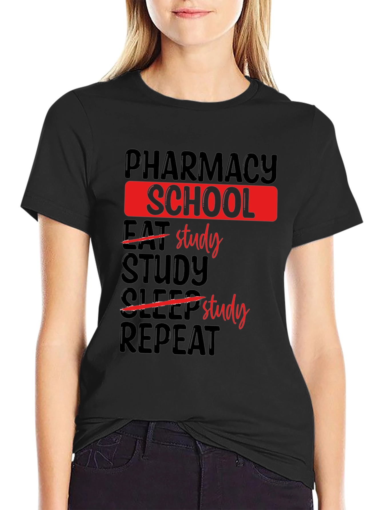 Pharmacy School Study T-Shirt - Black