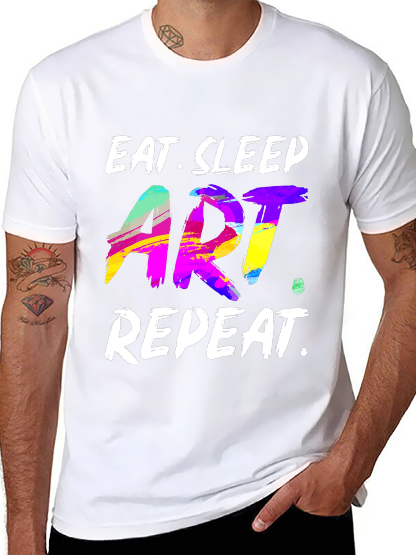 Eat Sleep Art Repeat Graphic T-Shirt