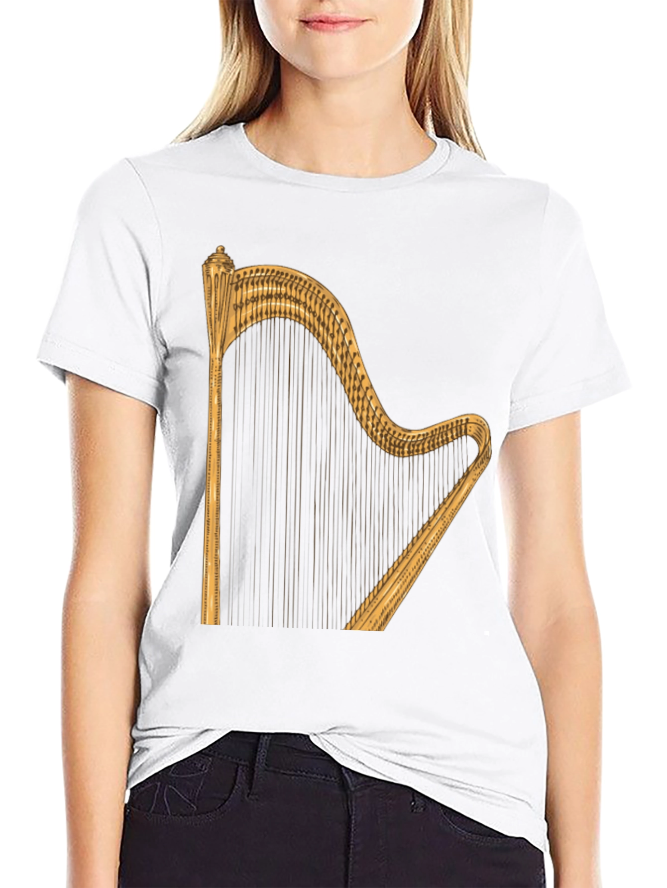 Harp Graphic Tee - Classic Music Lovers T-Shirt