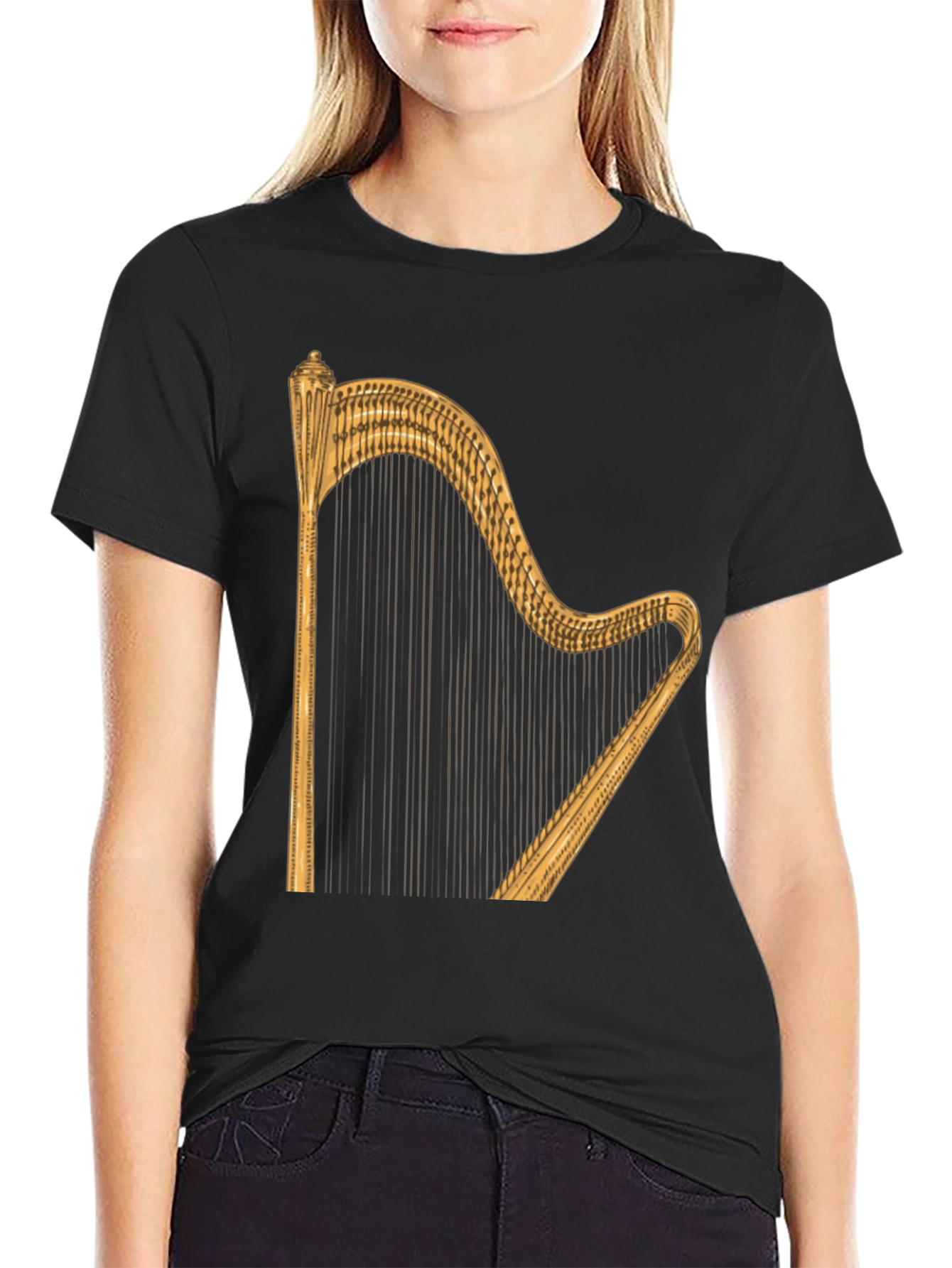 Harp Graphic Tee - Classic Music Lovers T-Shirt