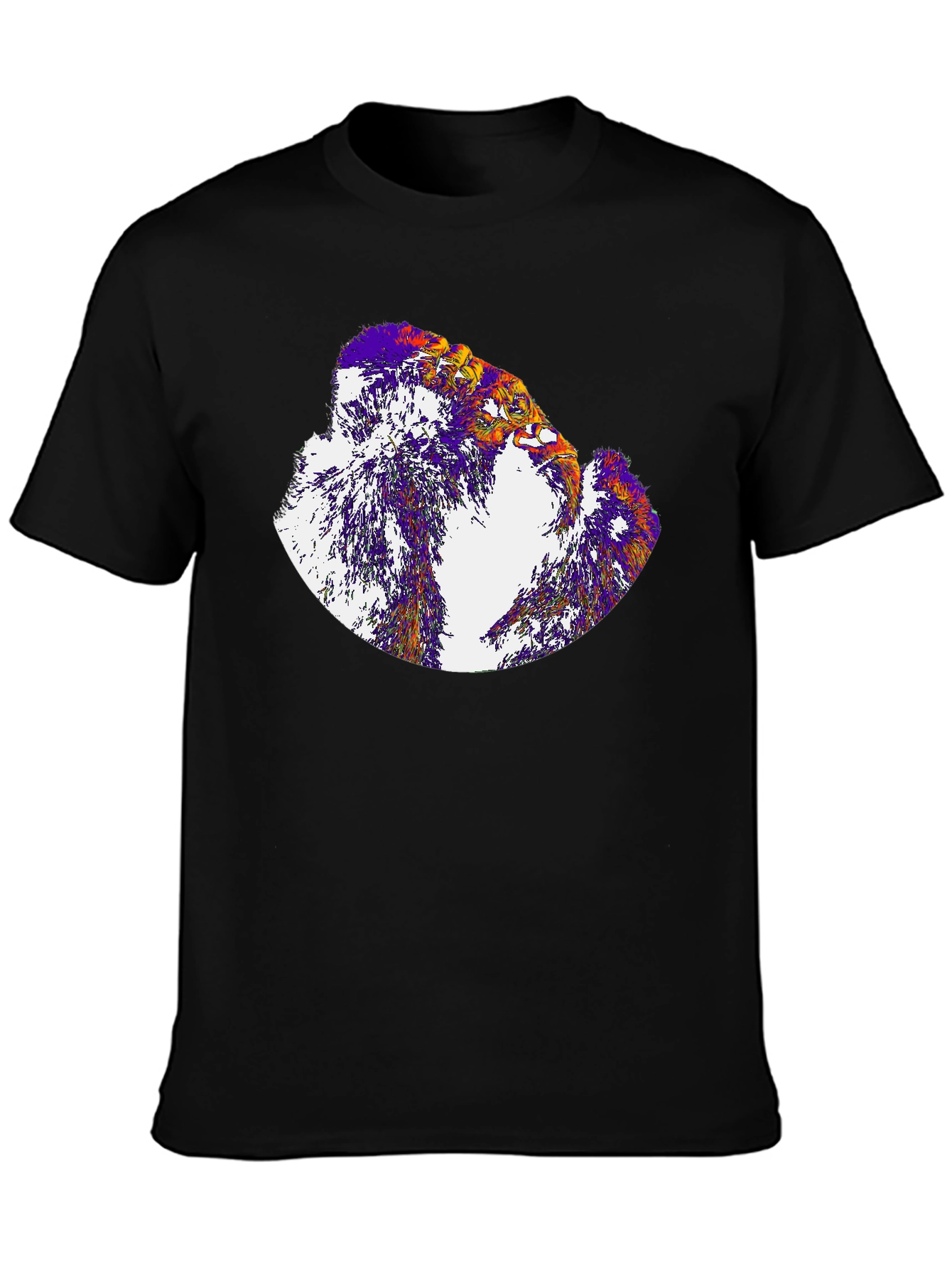 Abstract Eagle Graphic Tee - Black Cotton Blend Shirt