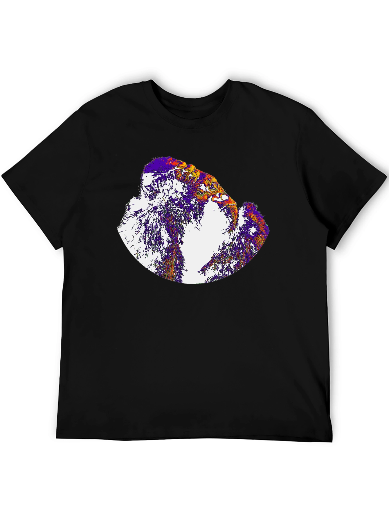 Abstract Eagle Graphic Tee - Black Cotton Blend Shirt