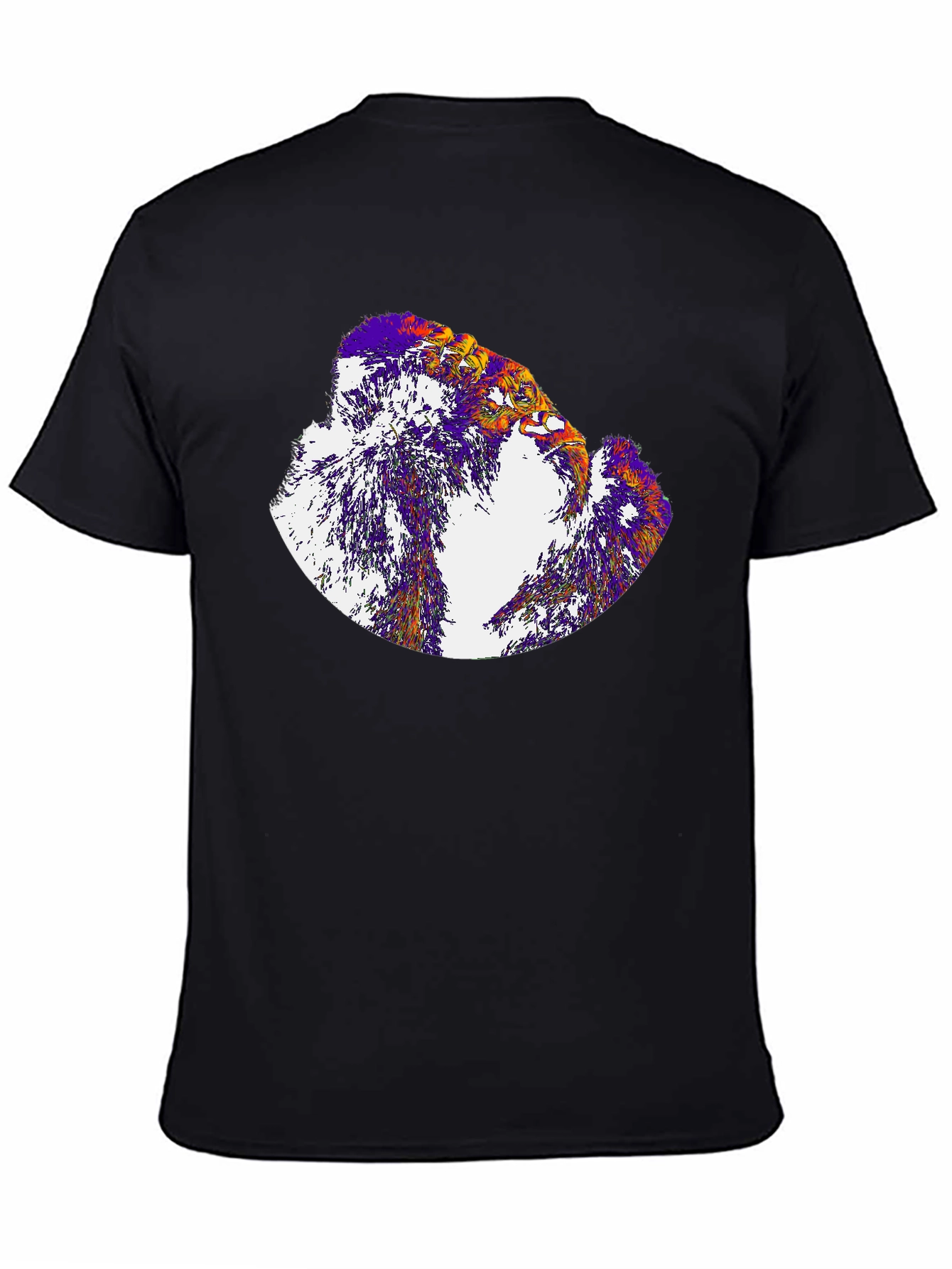 Abstract Eagle Graphic Tee - Black Cotton Blend Shirt