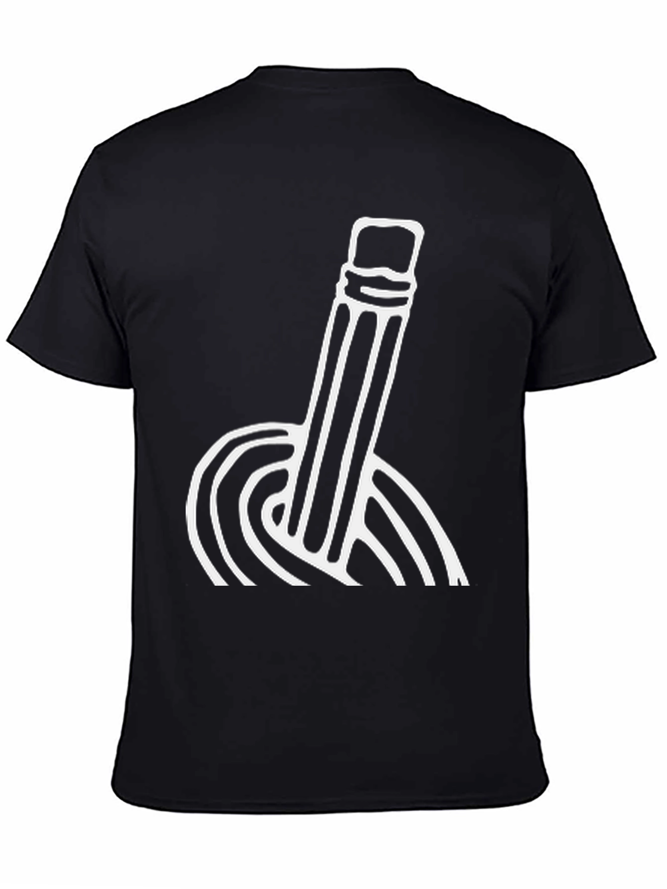 Modern Pencil Graphic T-Shirt - Black